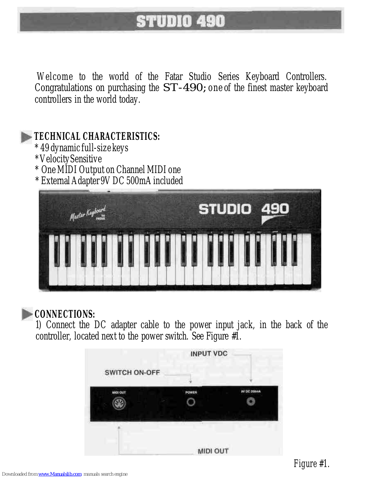 Fatar ST-490, Studio 490 Specifications