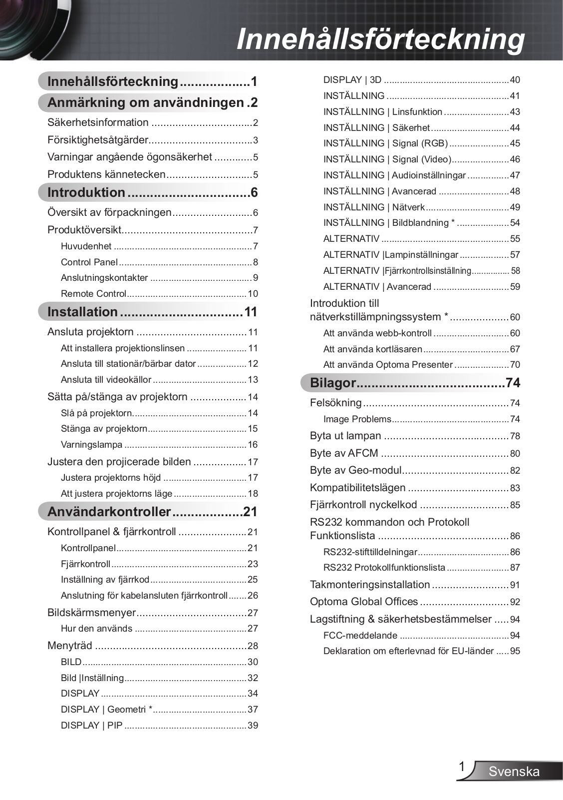 OPTOMA EW865, EX855 User Manual