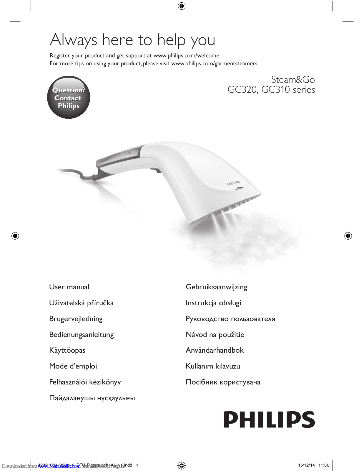 Philips Steam&Go GC320 Series, Steam&Go GC310 Series User Manual