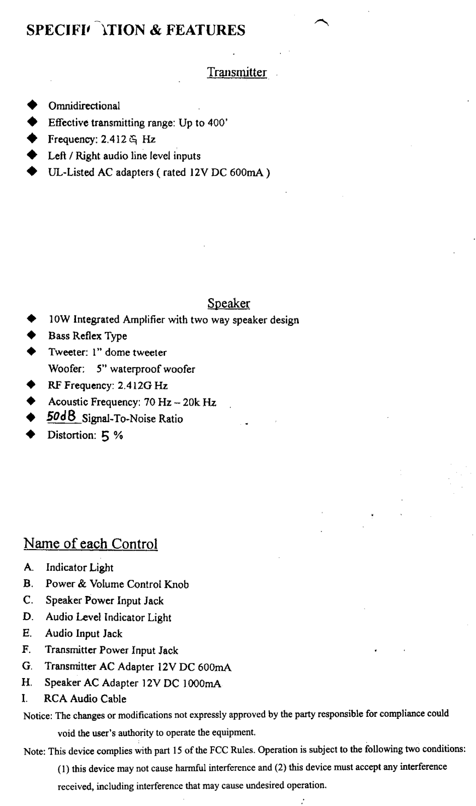 JSW Pacific WL 5T User Manual