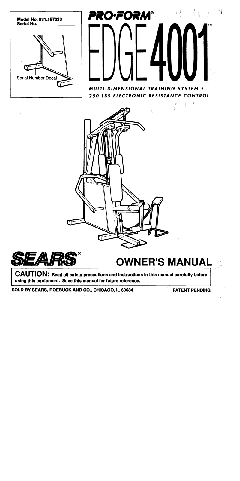 ProForm 157033 User Manual