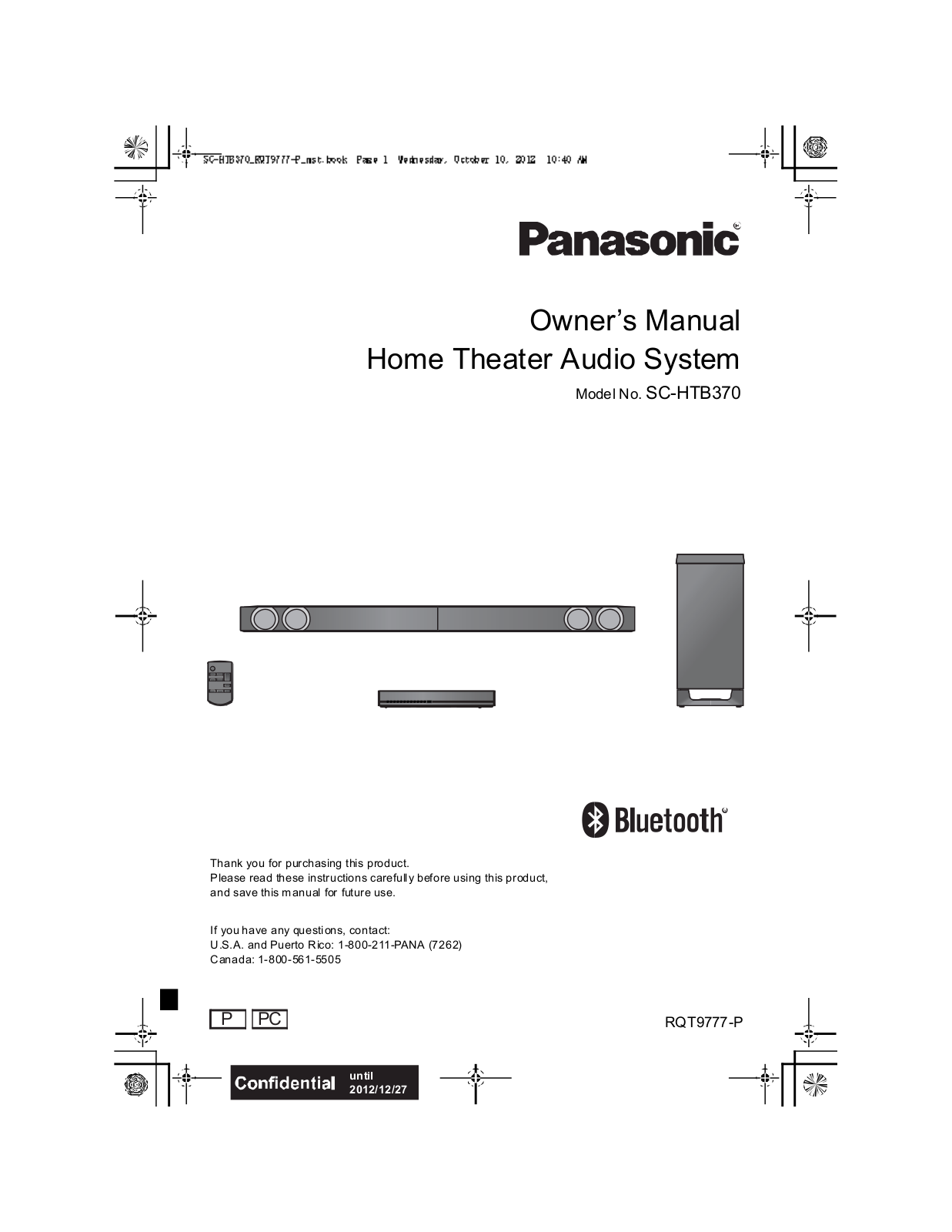 Panasonic 11BT1301 Users Manual