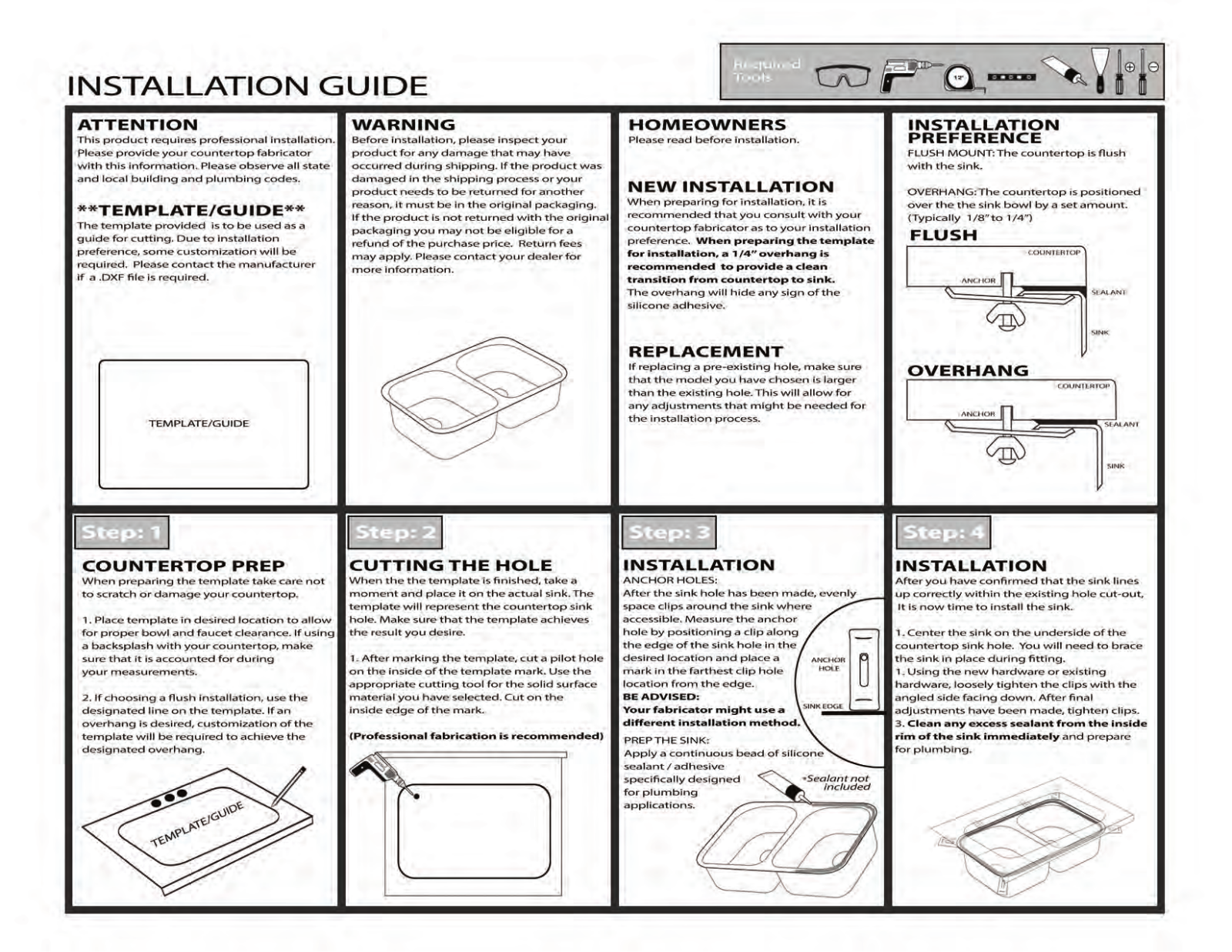 Nantucket SSPROZR301855, PR3322DMW, PR3322DMBL, PR3020DMW, PR3322DMBR Installation Manual