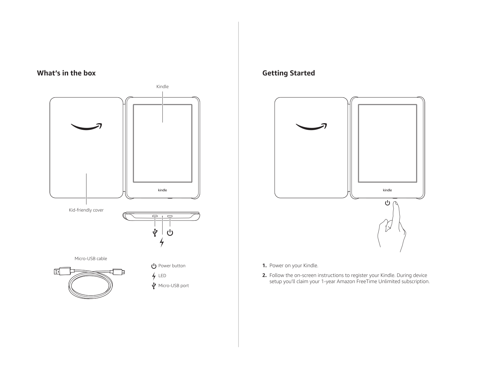 Amazon Kindle Kids Edition Quick Start Guide