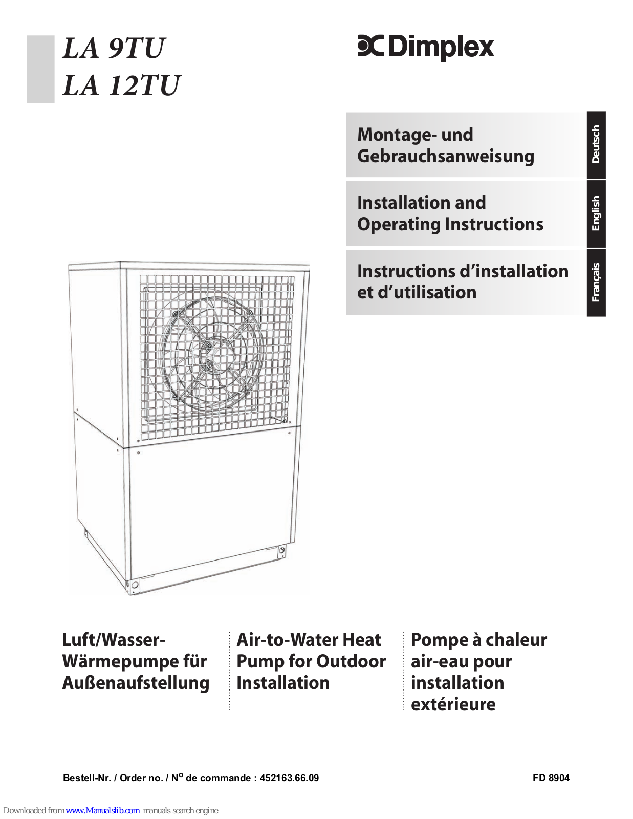 Dimplex LA 9TU, LA 12TU Installation And Operating Instructions Manual