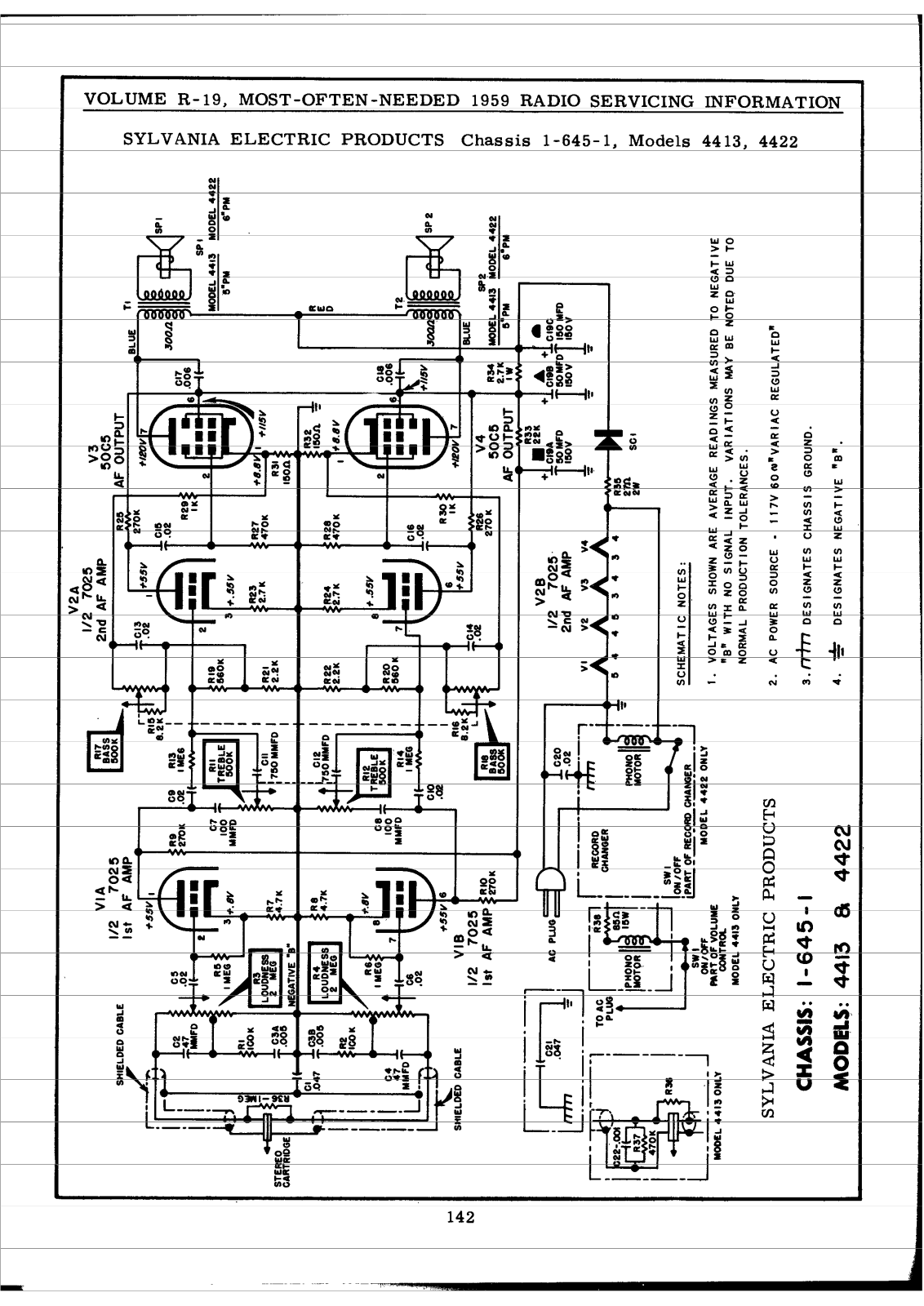 Sylvania 1-645-1 Schematic