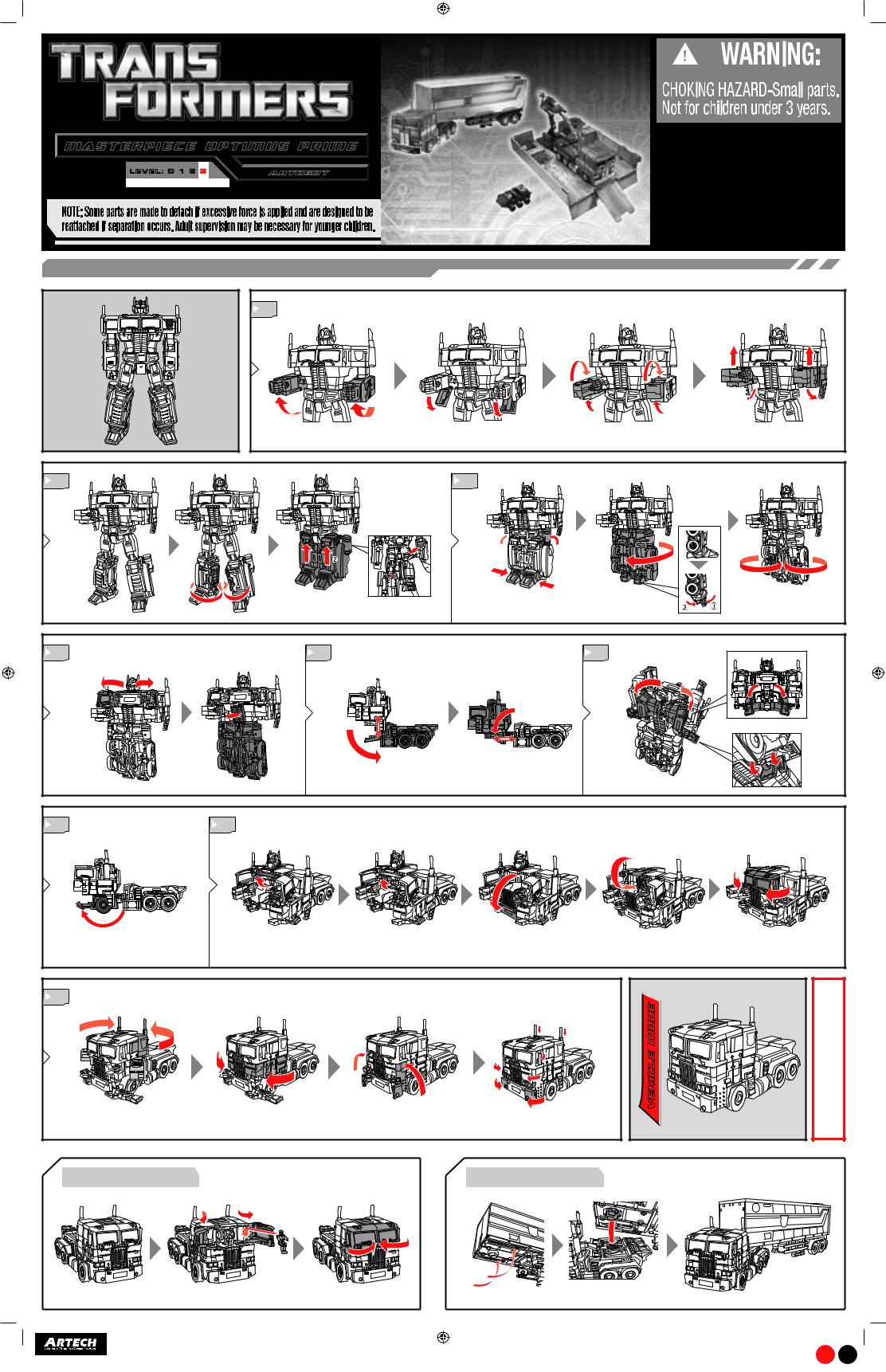 HASBRO Transformers Masterpiece Optimus Prime User Manual