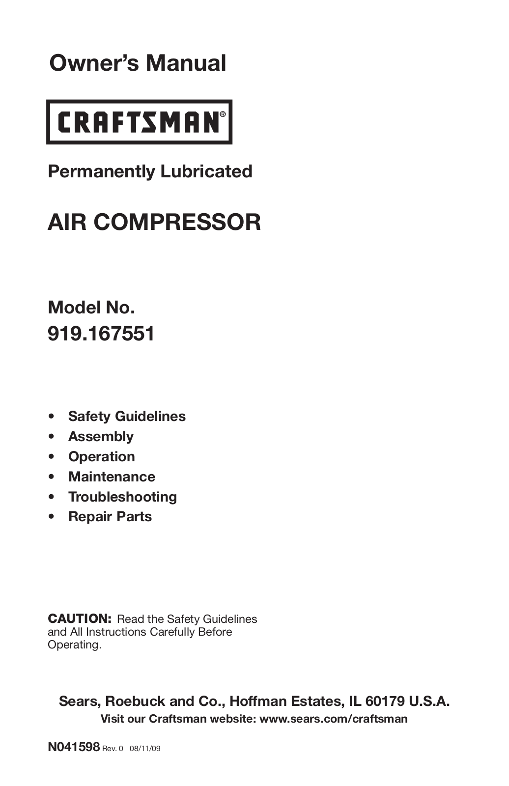 Craftsman 919.167551 User Manual