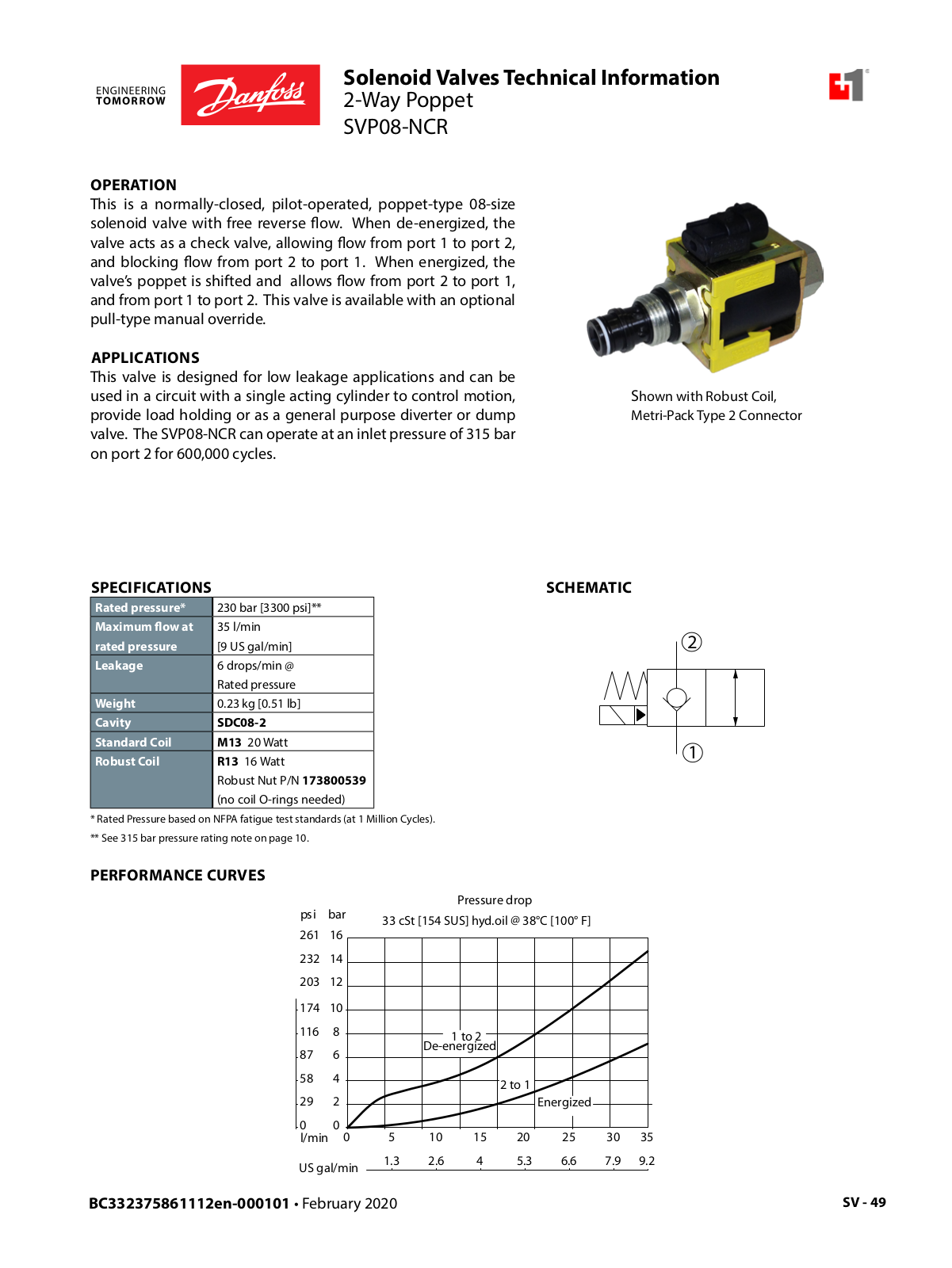 Danfoss SVP08-NCR Technical Information