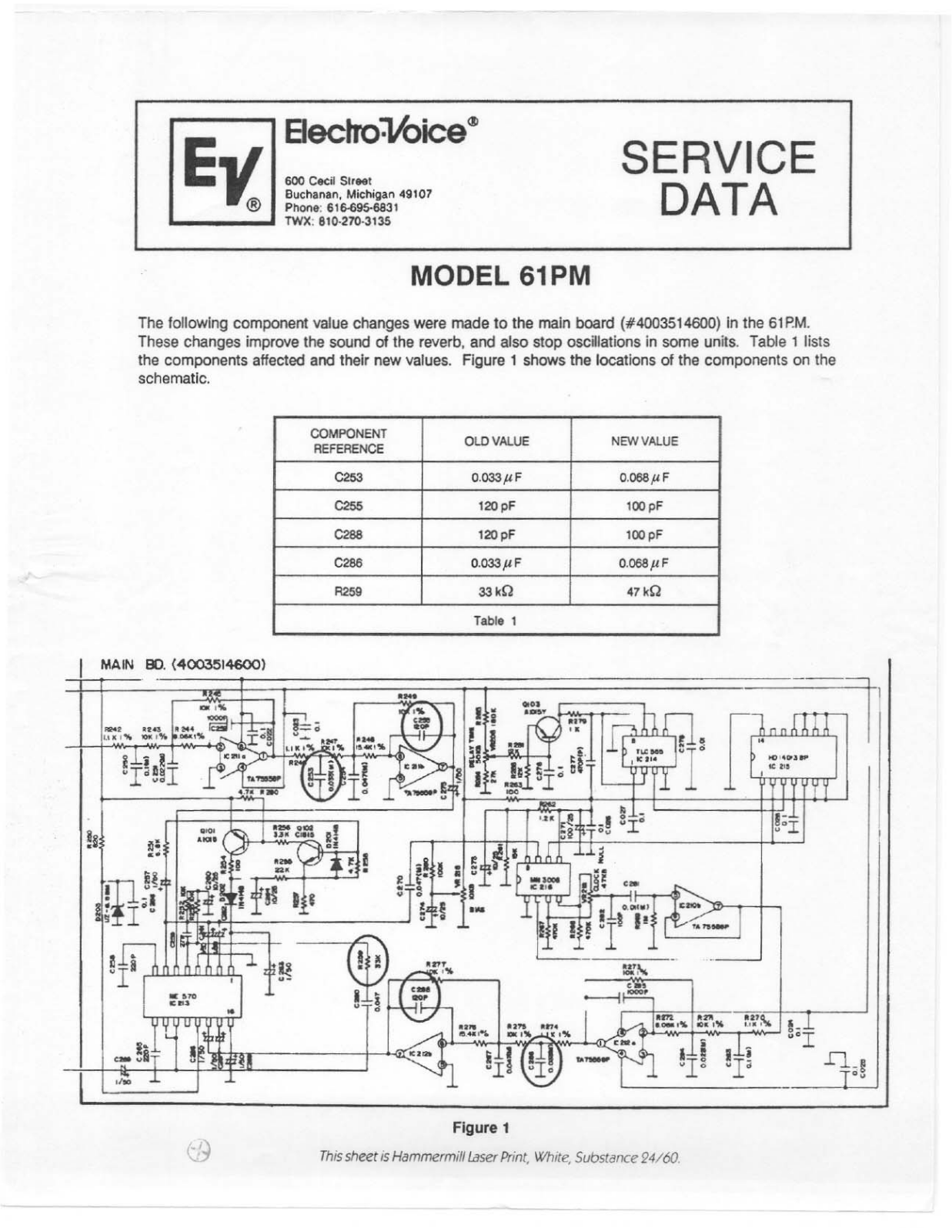 Electro-voice 61PM User Manual