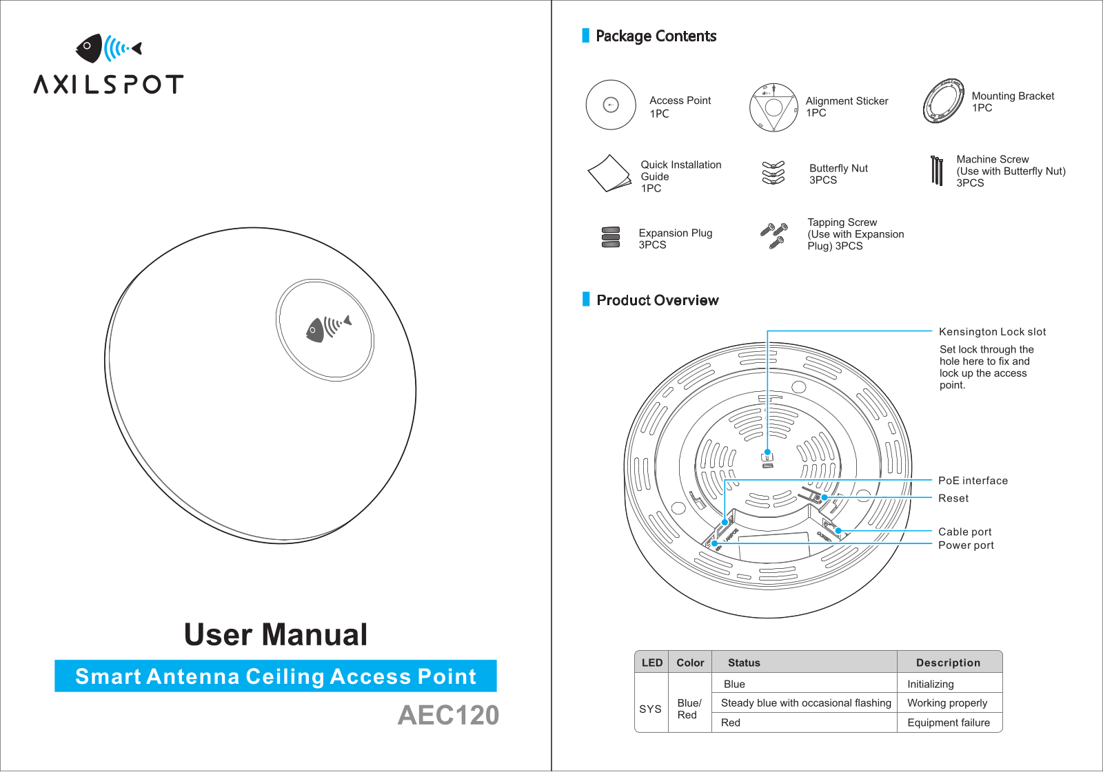 Axilspot Communication AEC120 Users manual