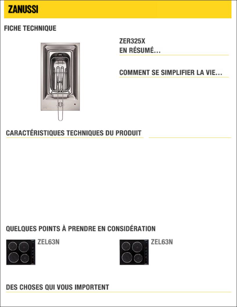 Zanussi ZER325X BROCHURE