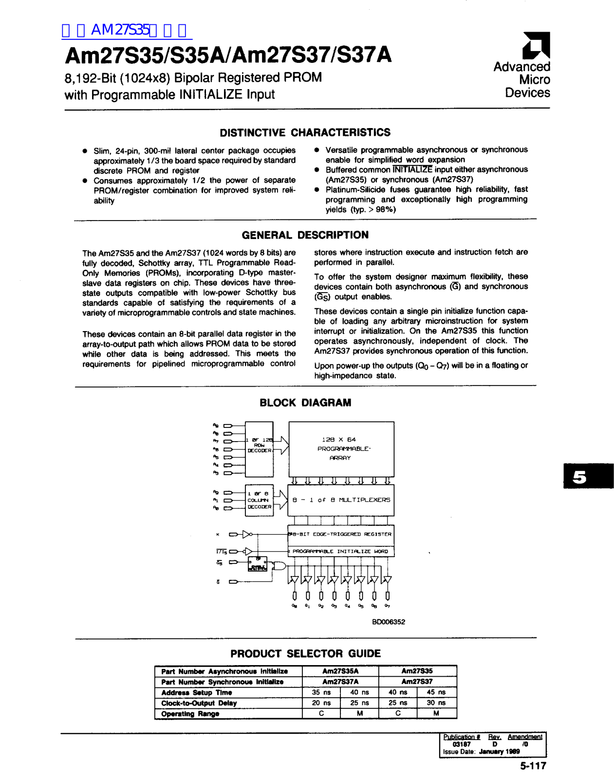 AMD Am27S35, Am27S35A, Am27S37, Am27S37A Service Manual
