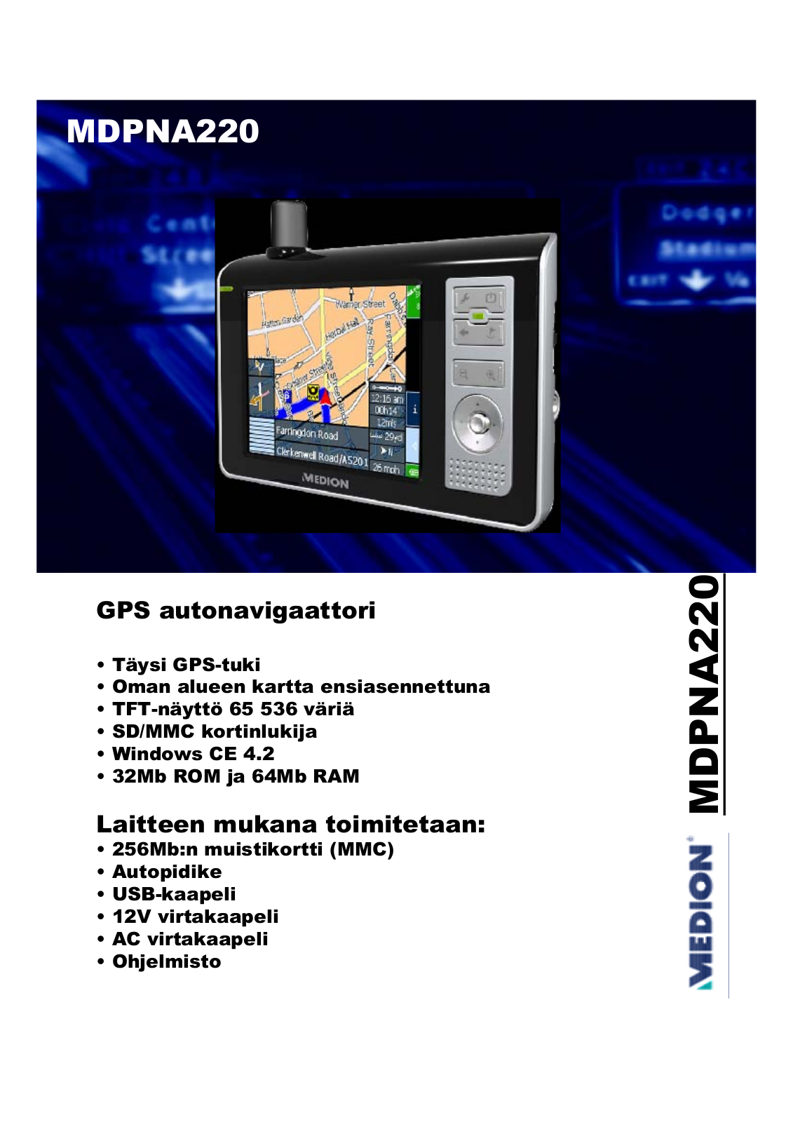 Medion MDPNA 220 DATASHEET