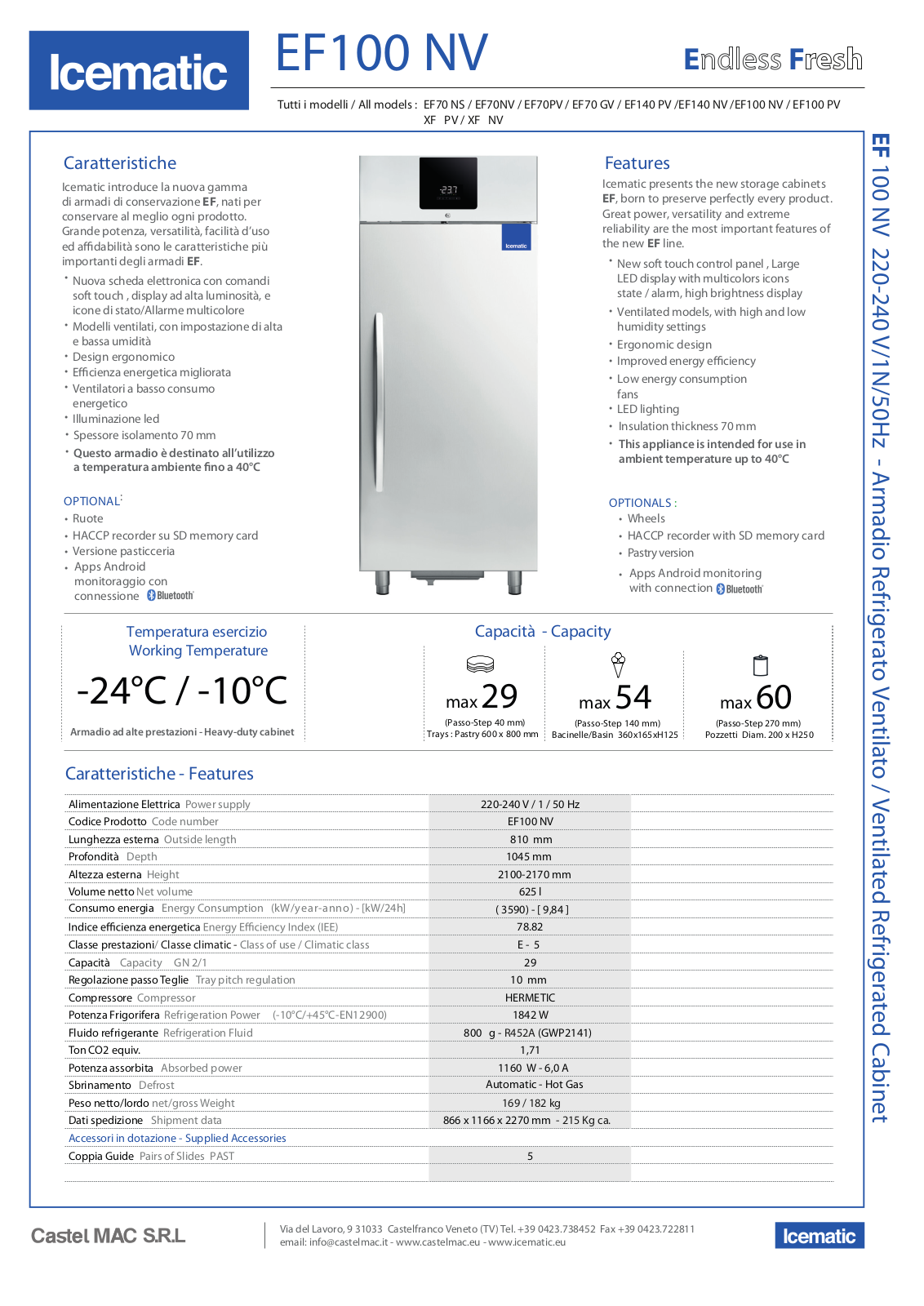 Icematic EF 100 NV Datasheet