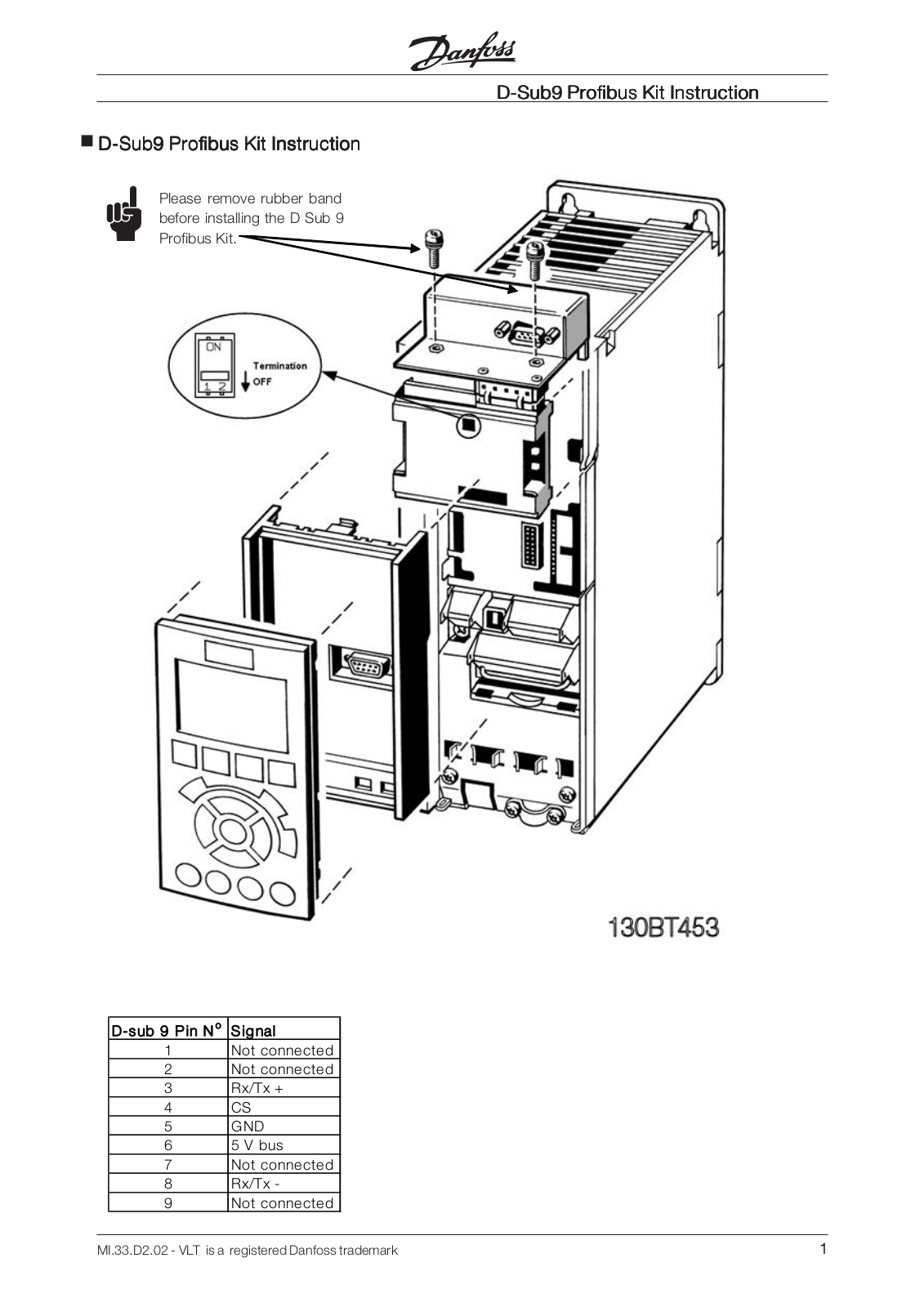 Danfoss D-Sub9 Installation guide