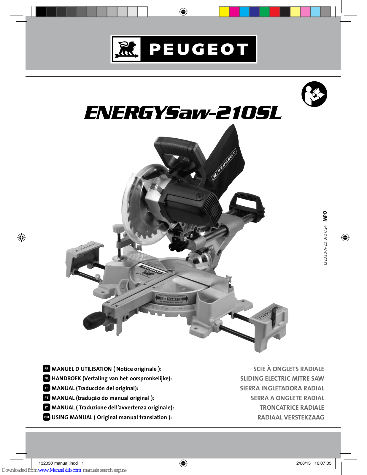 PEUGEOT ENERGYSaw-210SL Using Manual