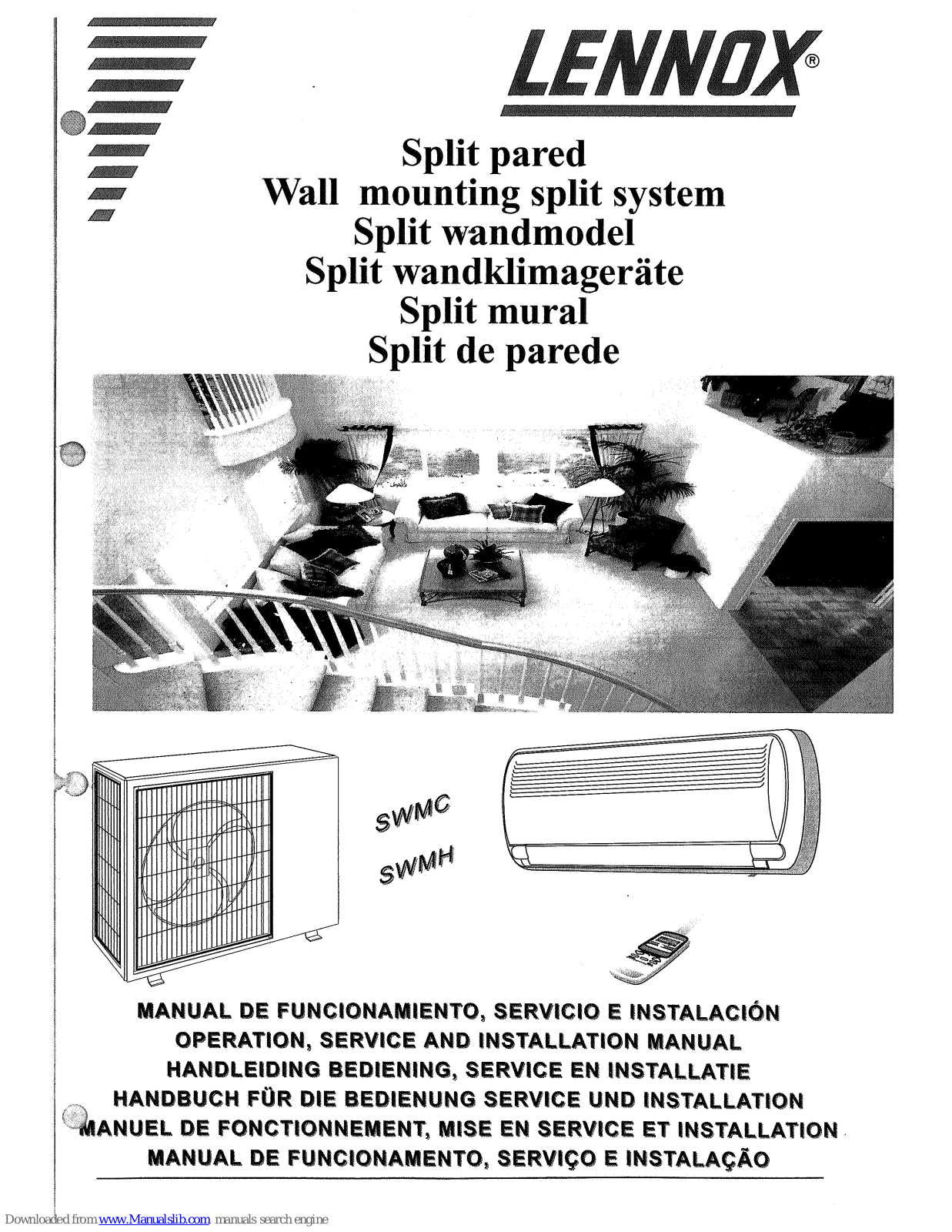 Lennox SWMC Series, SWMH Series, OMCL Series, OMHL Series Operation, Service And Installation Manual