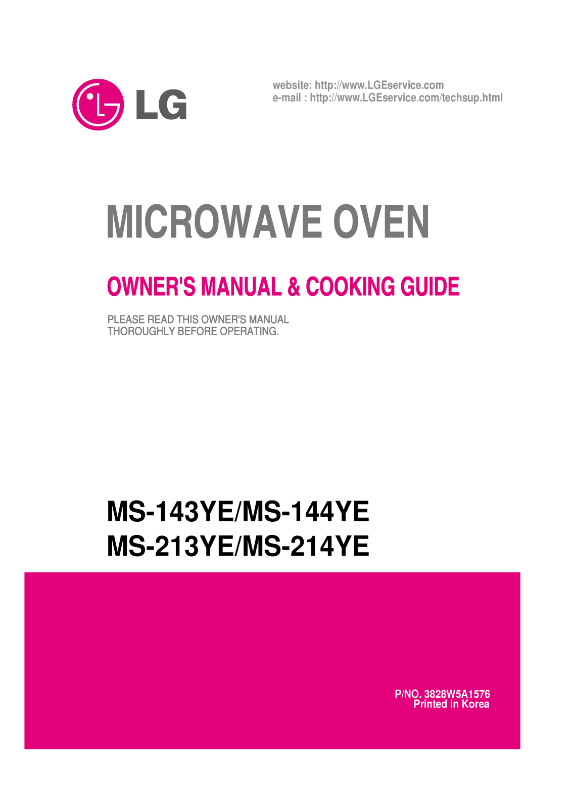 LG MS-214YE, MS-143YE, MS-144YE User Manual