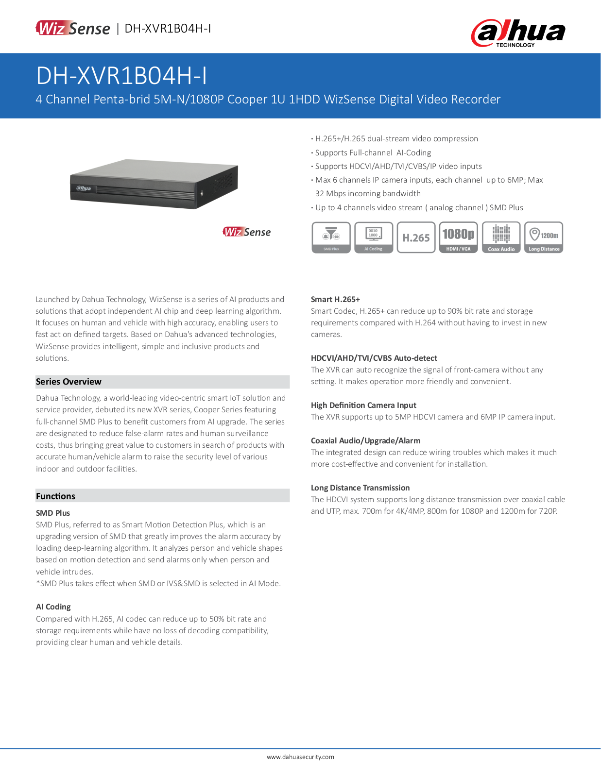 Dahua DH-XVR1B04H-I User Manual