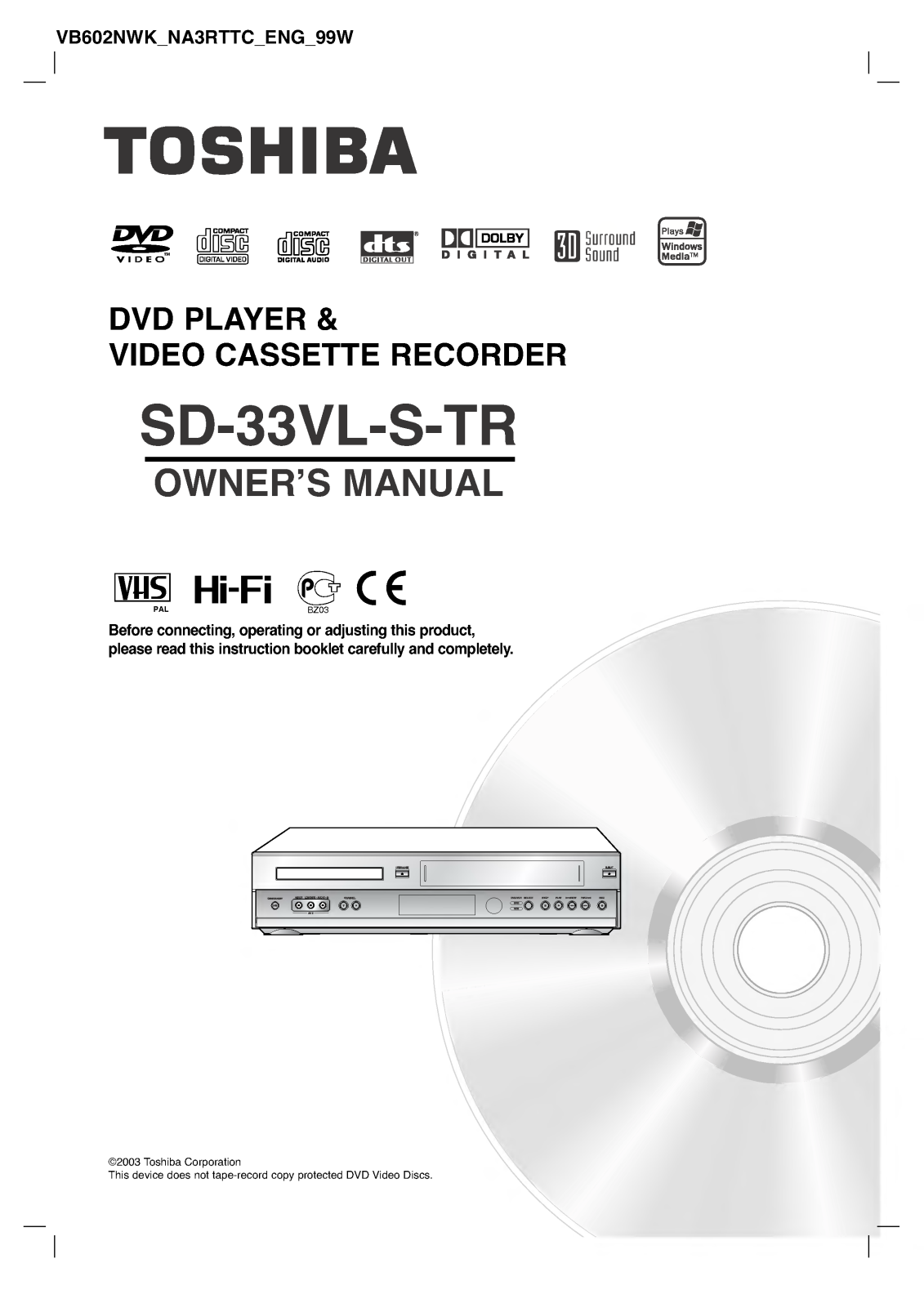 LG SD-33VLSR User Manual