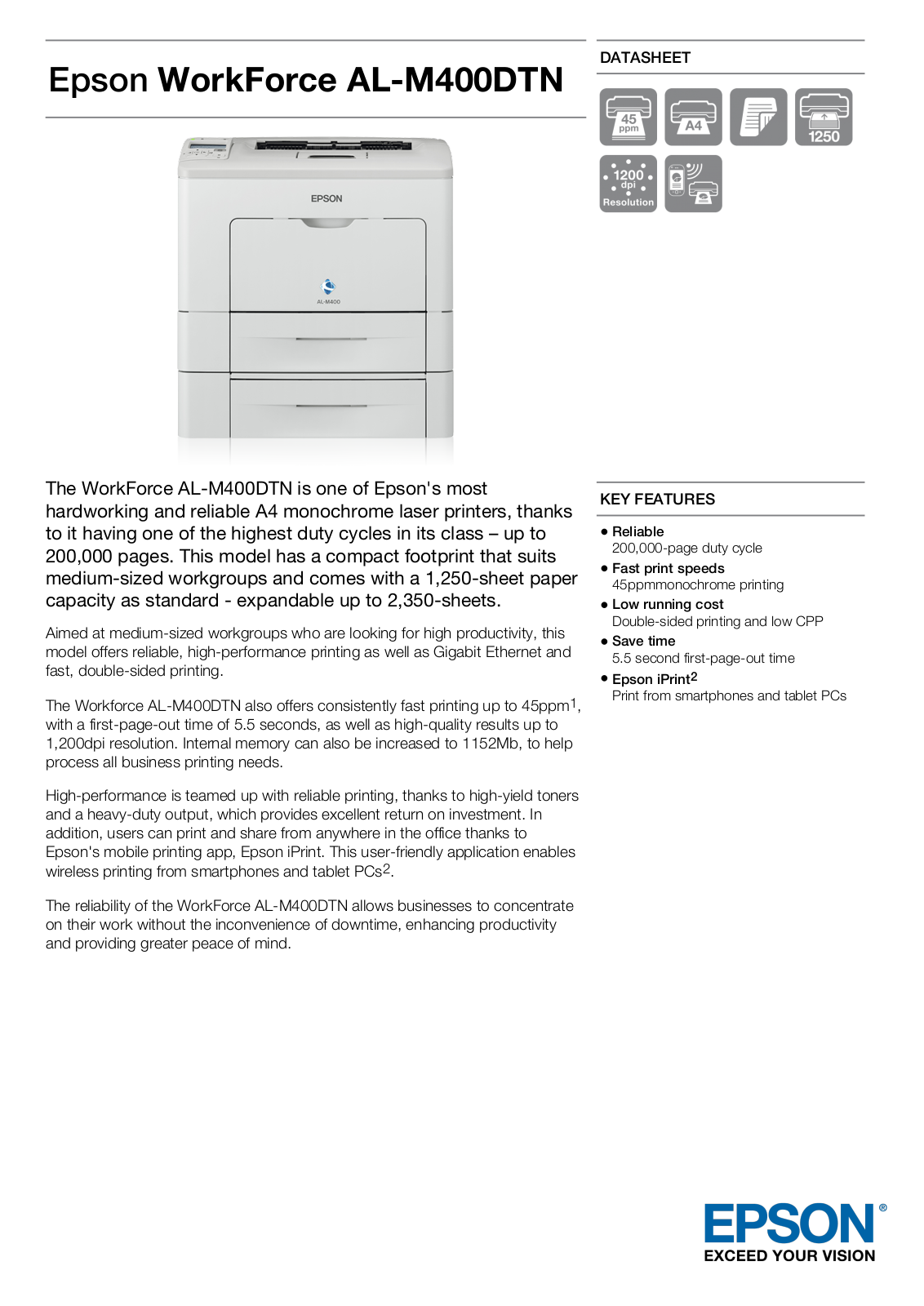 Epson C11CC65011BZ Product Data Sheet