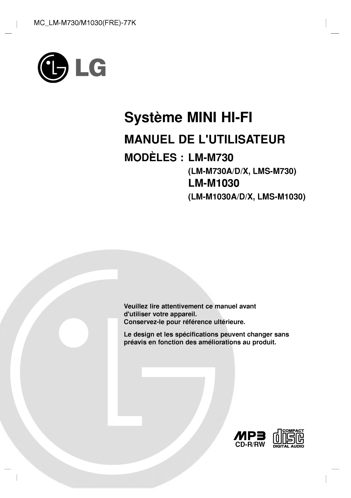 LG LM-M1030D User Manual