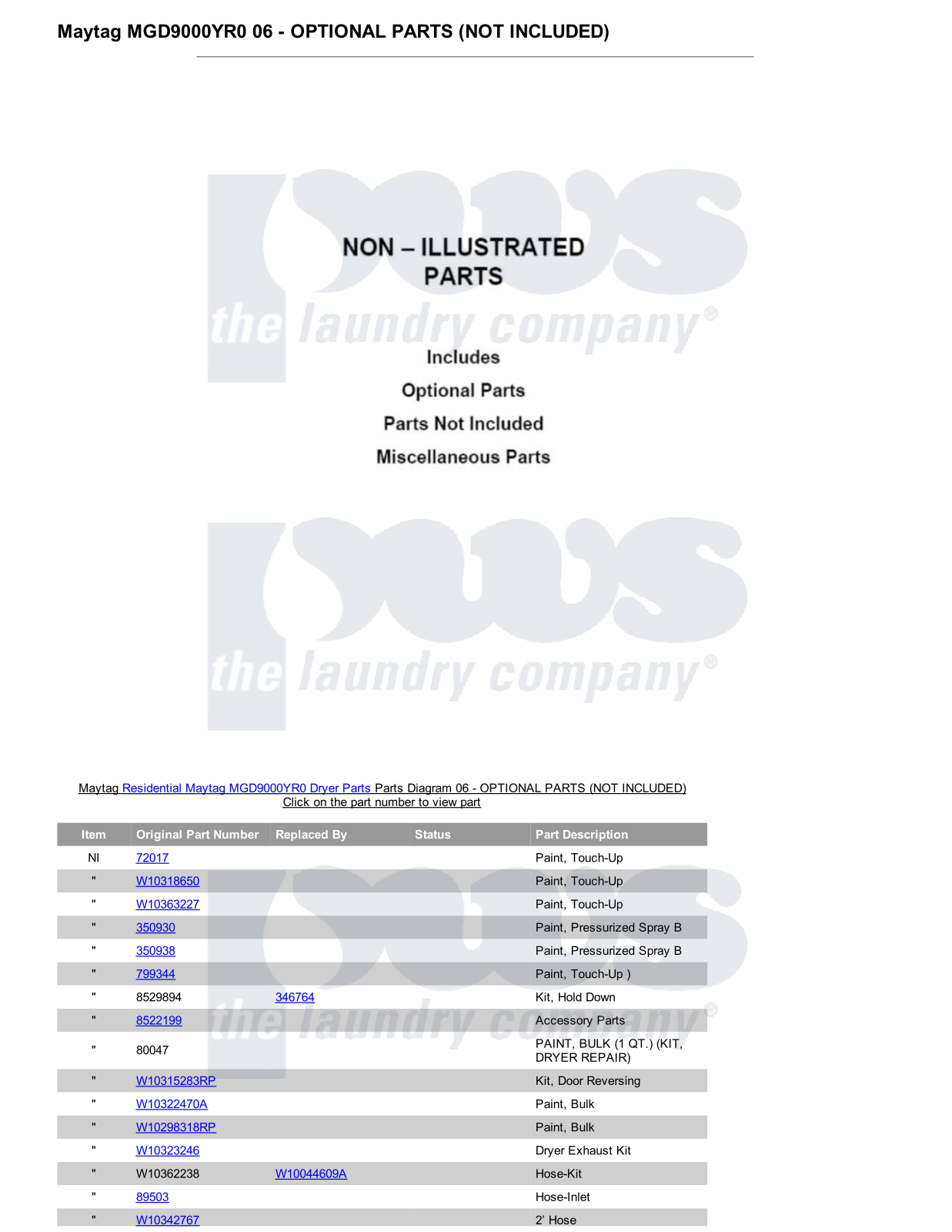 Maytag MGD9000YR0 Parts Diagram