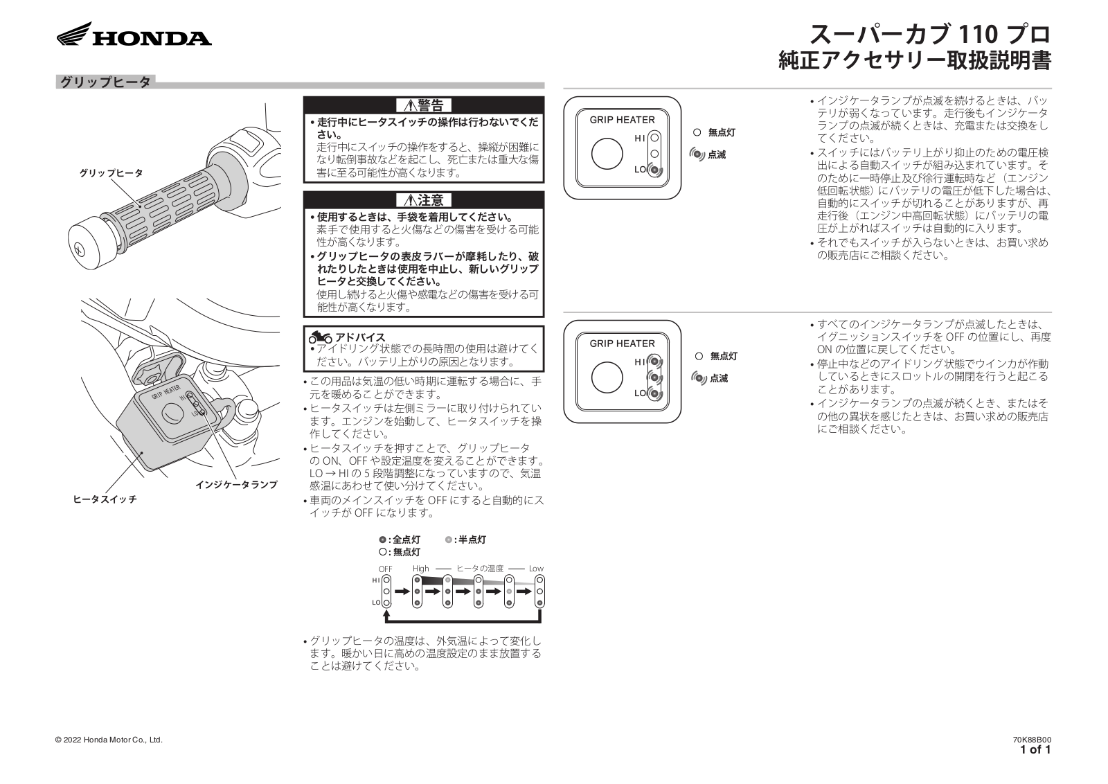 Honda Super Cub 110 pro (2022) User guide