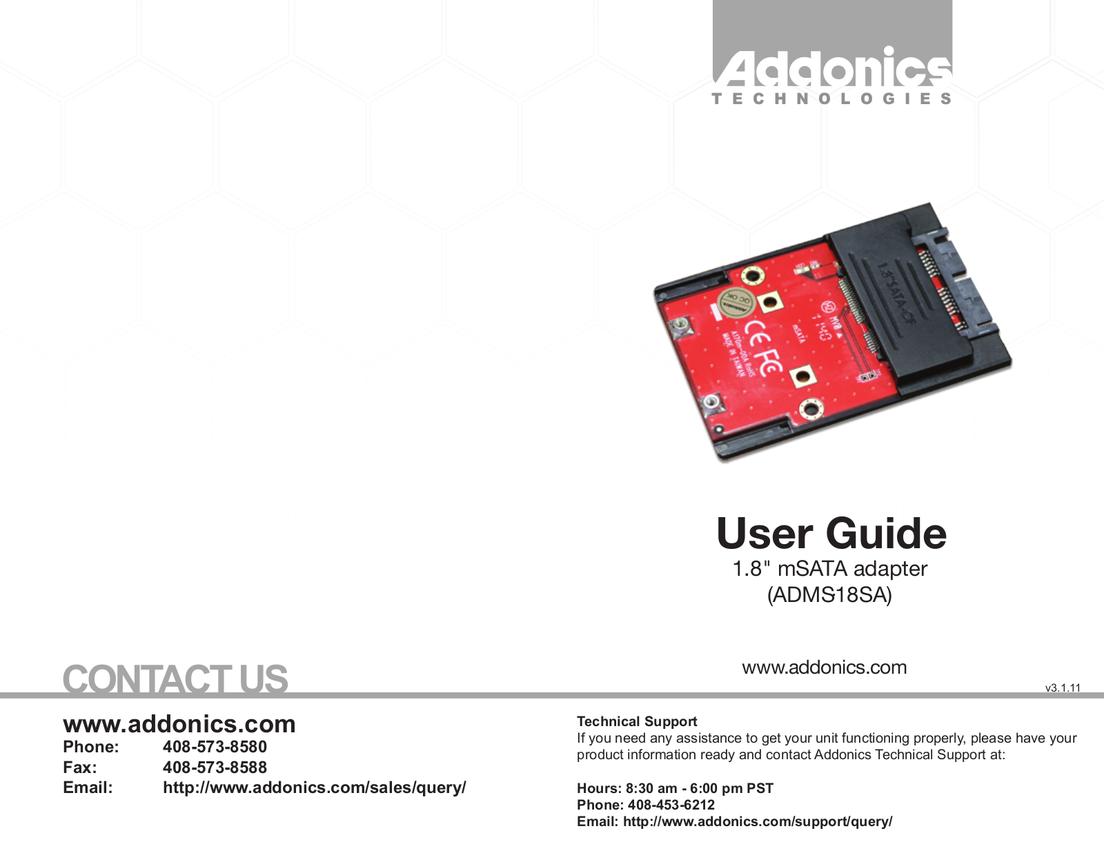 Addonics Technologies ADMS18SA User Manual