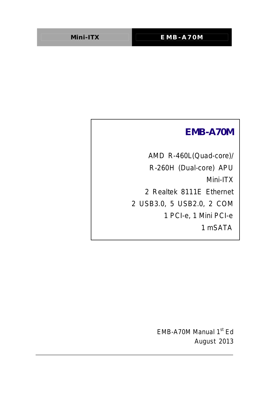 AAEON EMB-A70M User Manual