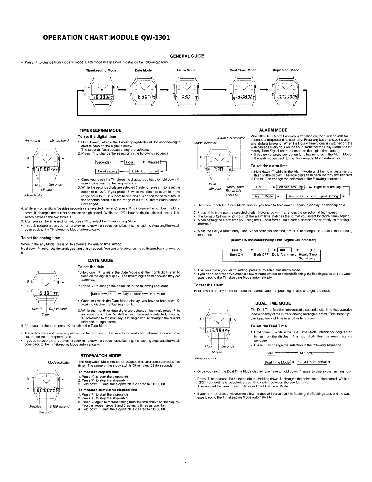 Casio AQ-230A-7BMQYES Instruction manual