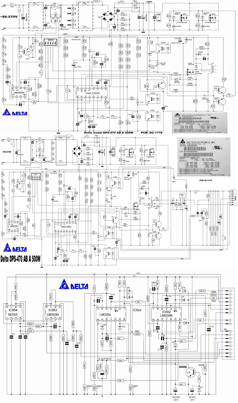 Delta DPS-470AB Schematic