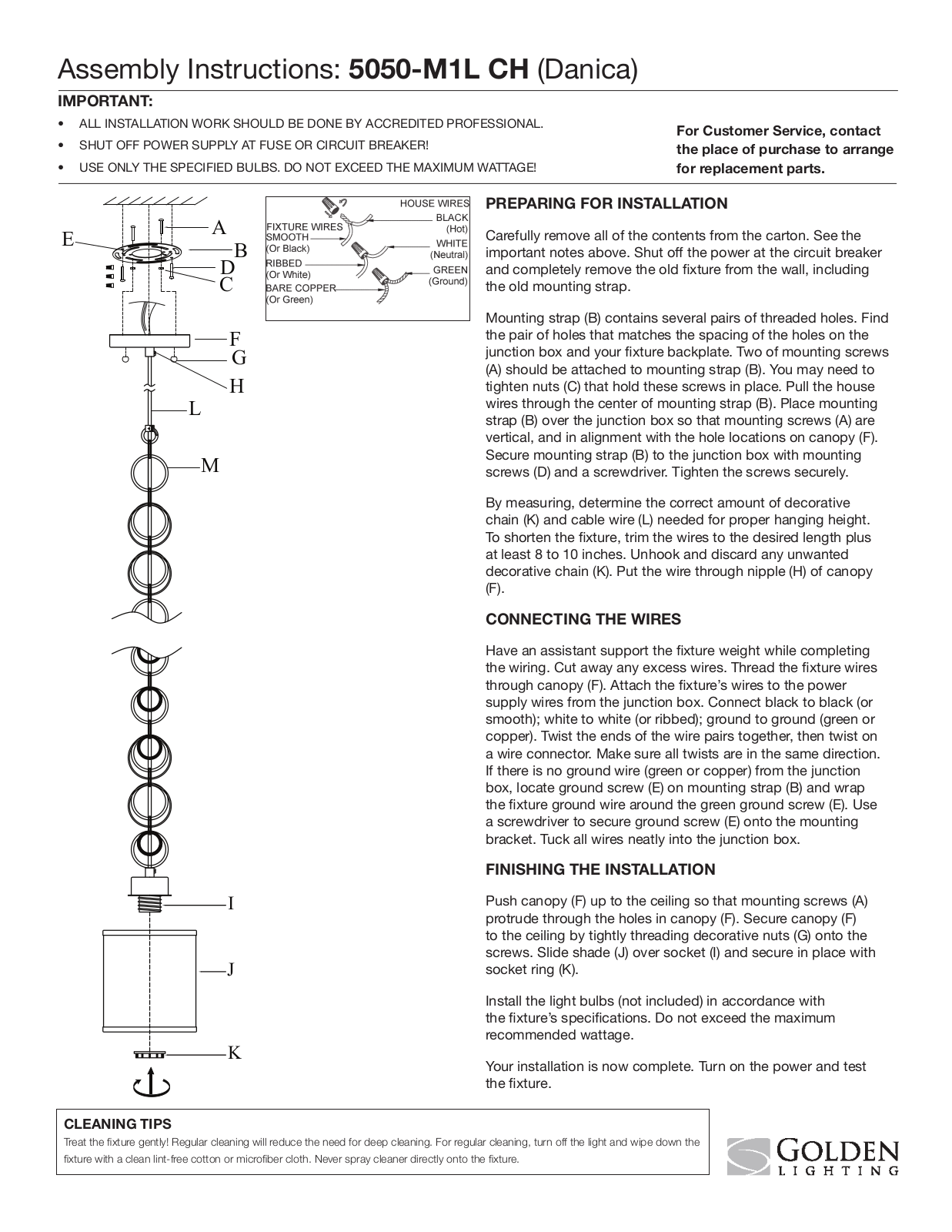 Golden Lighting 5050-M1L CH User Manual