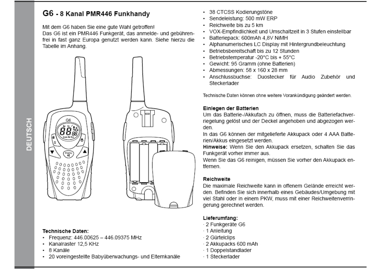 Midland G6 User guide