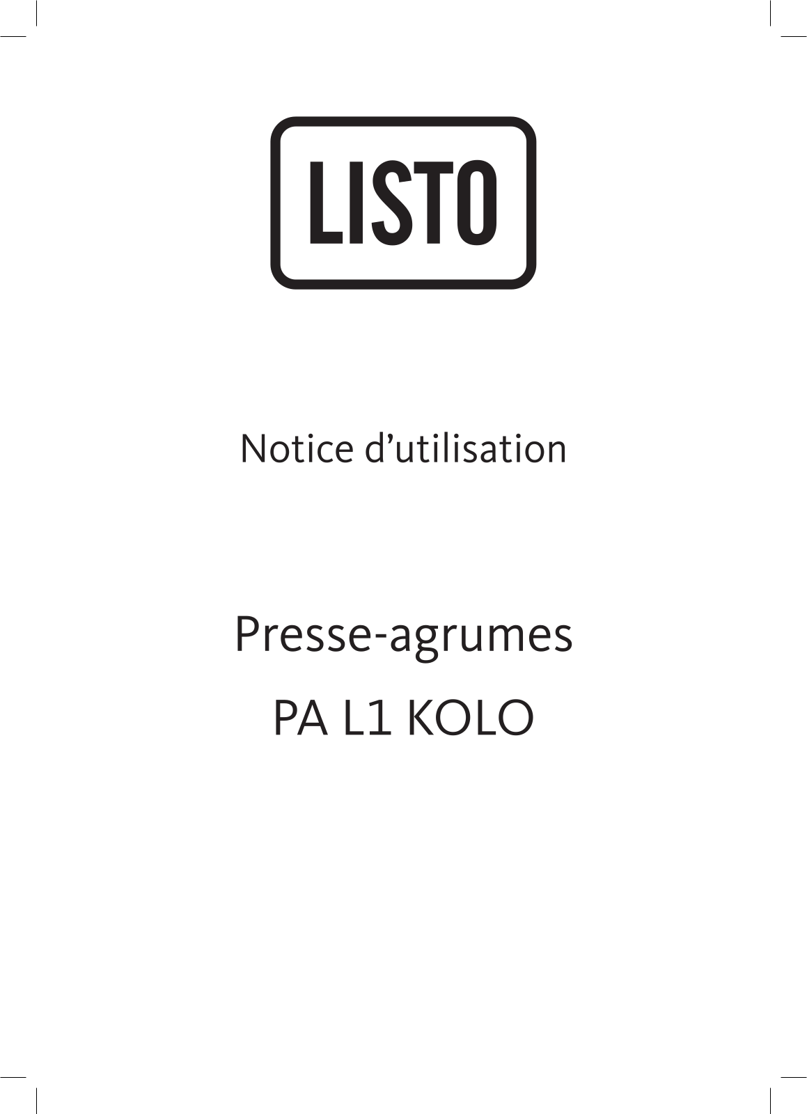 Listo PA L1 KOLO User Manual