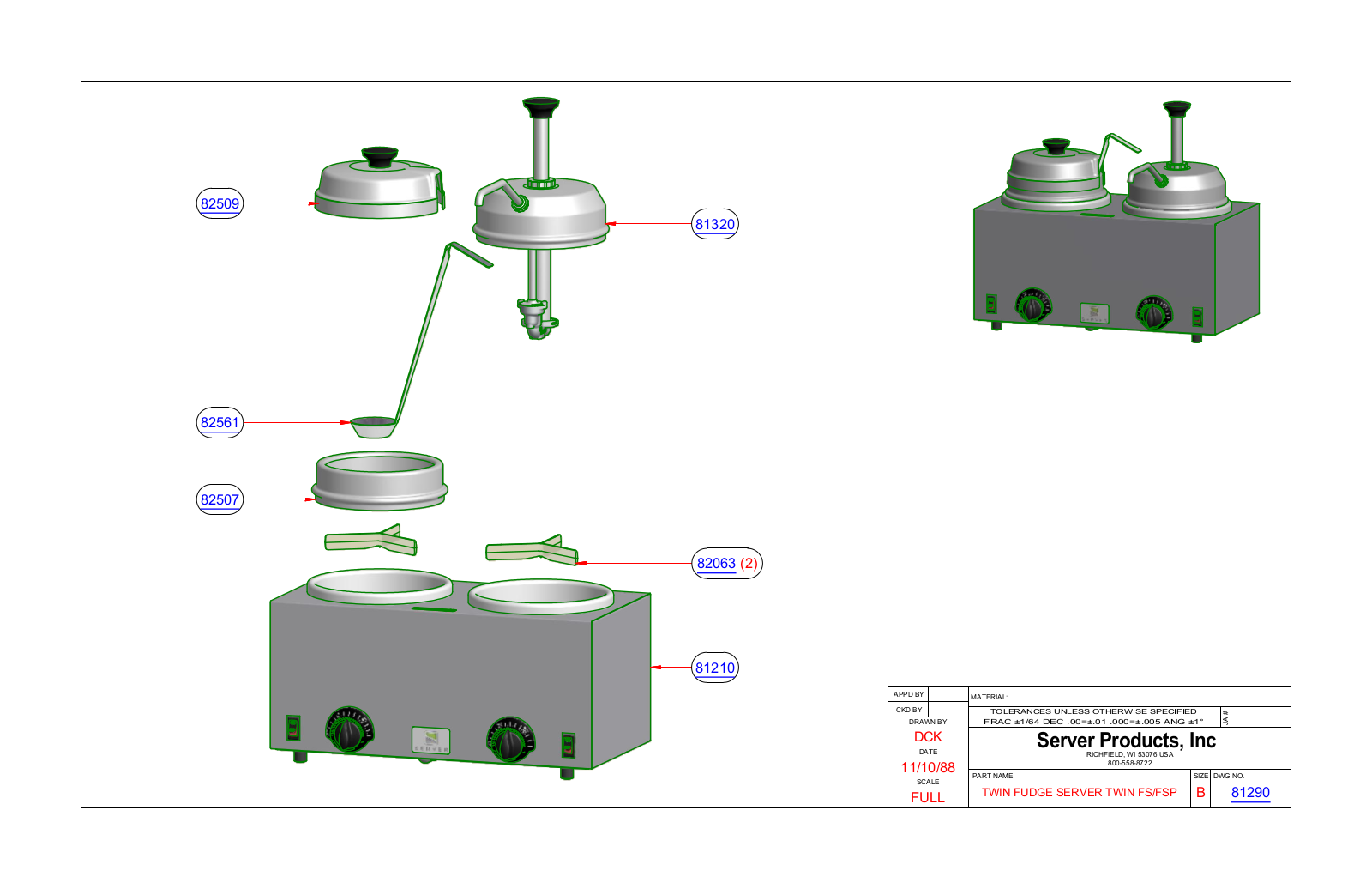 Server 81290 Parts List