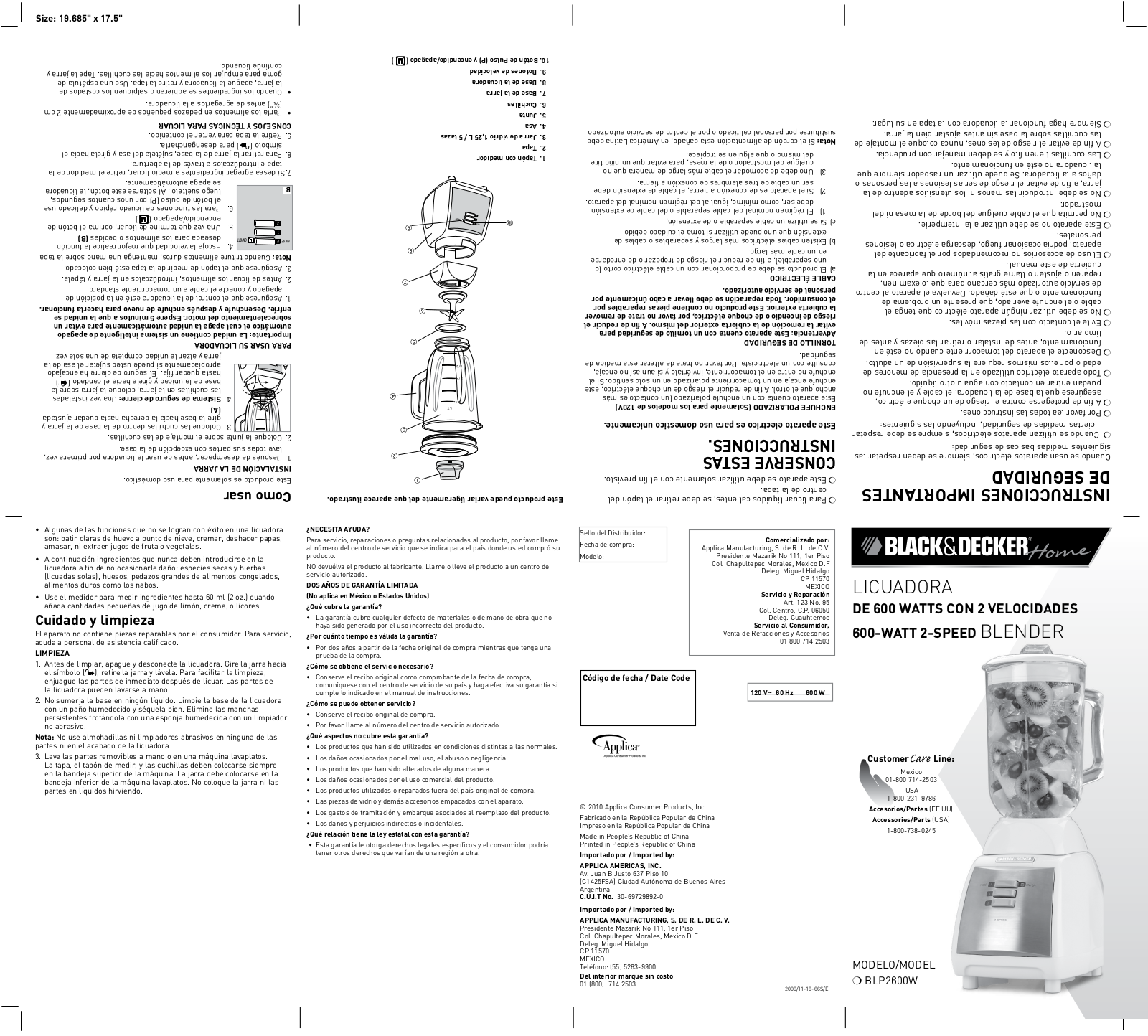 Black & Decker BLP2600WUC, BLP2600W User Manual