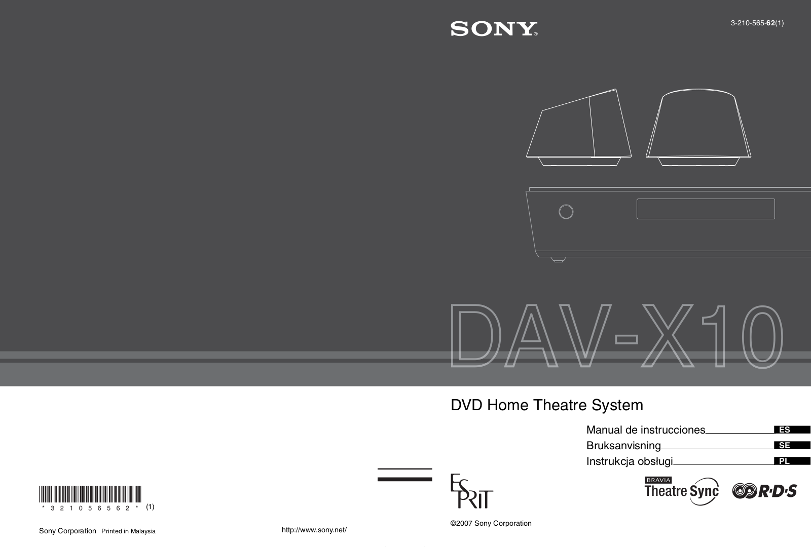 Sony DAV-X10 User Manual