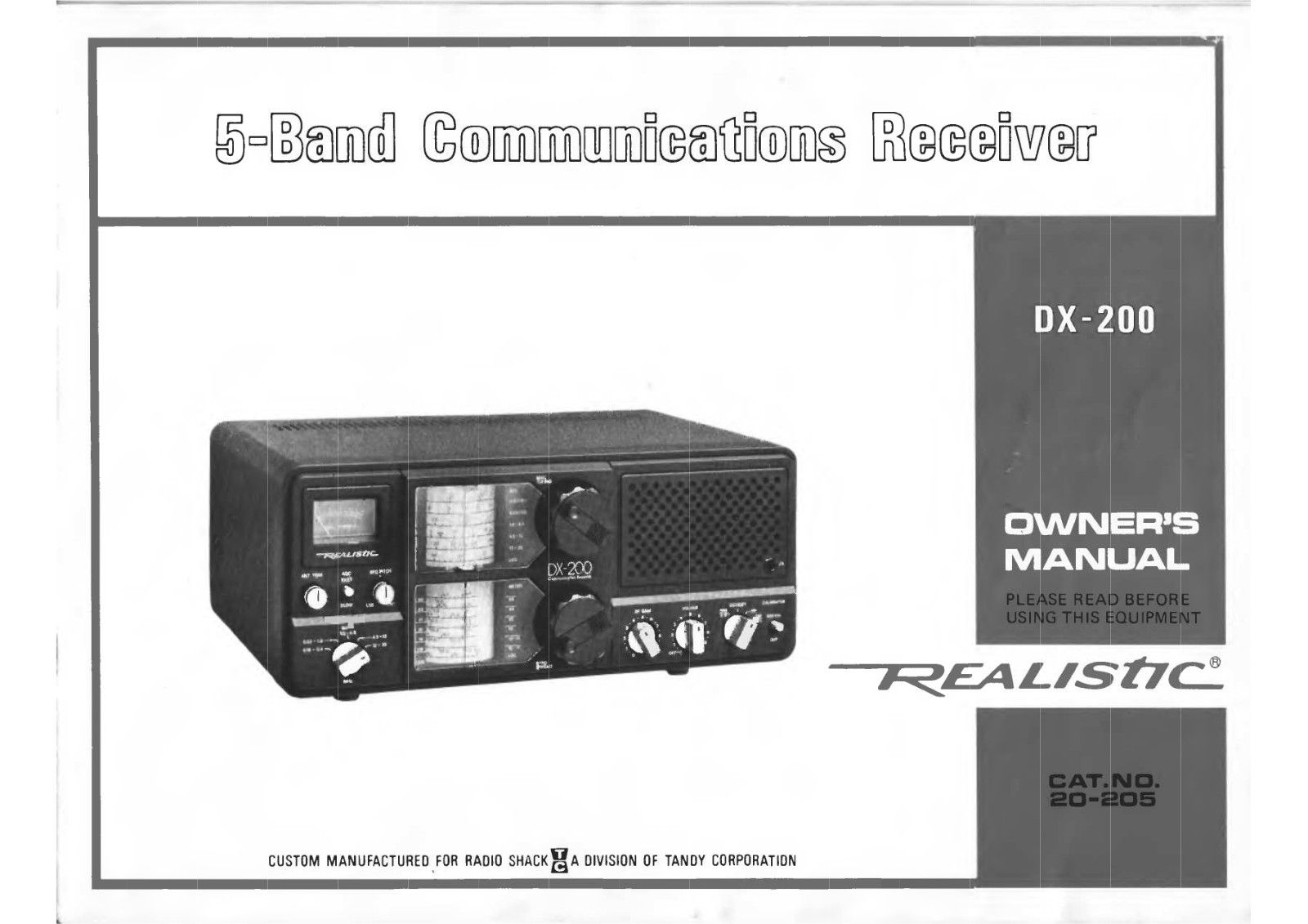 Realistic DX-200 User Manual