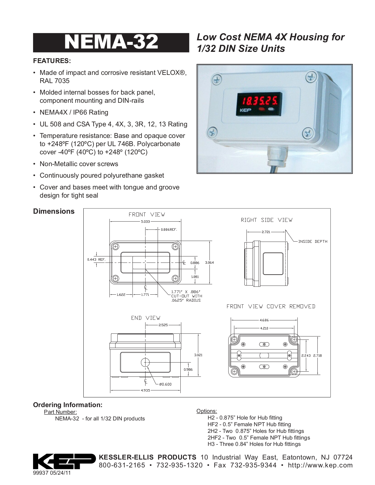 KEP NEMA-32 Data sheet - ManualMachine.com