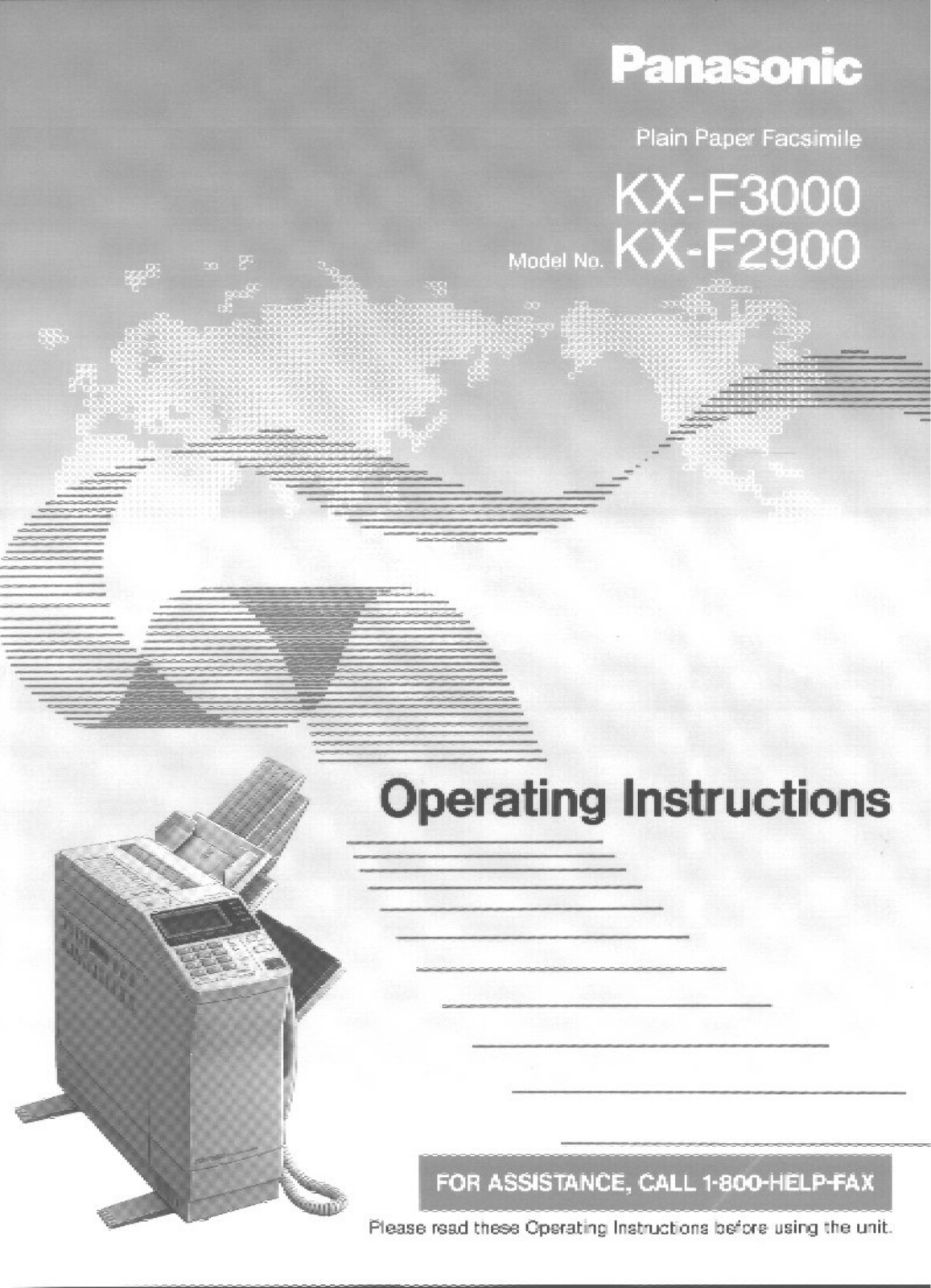 Panasonic KX-F2900, KX-F3000 Operating Instruction