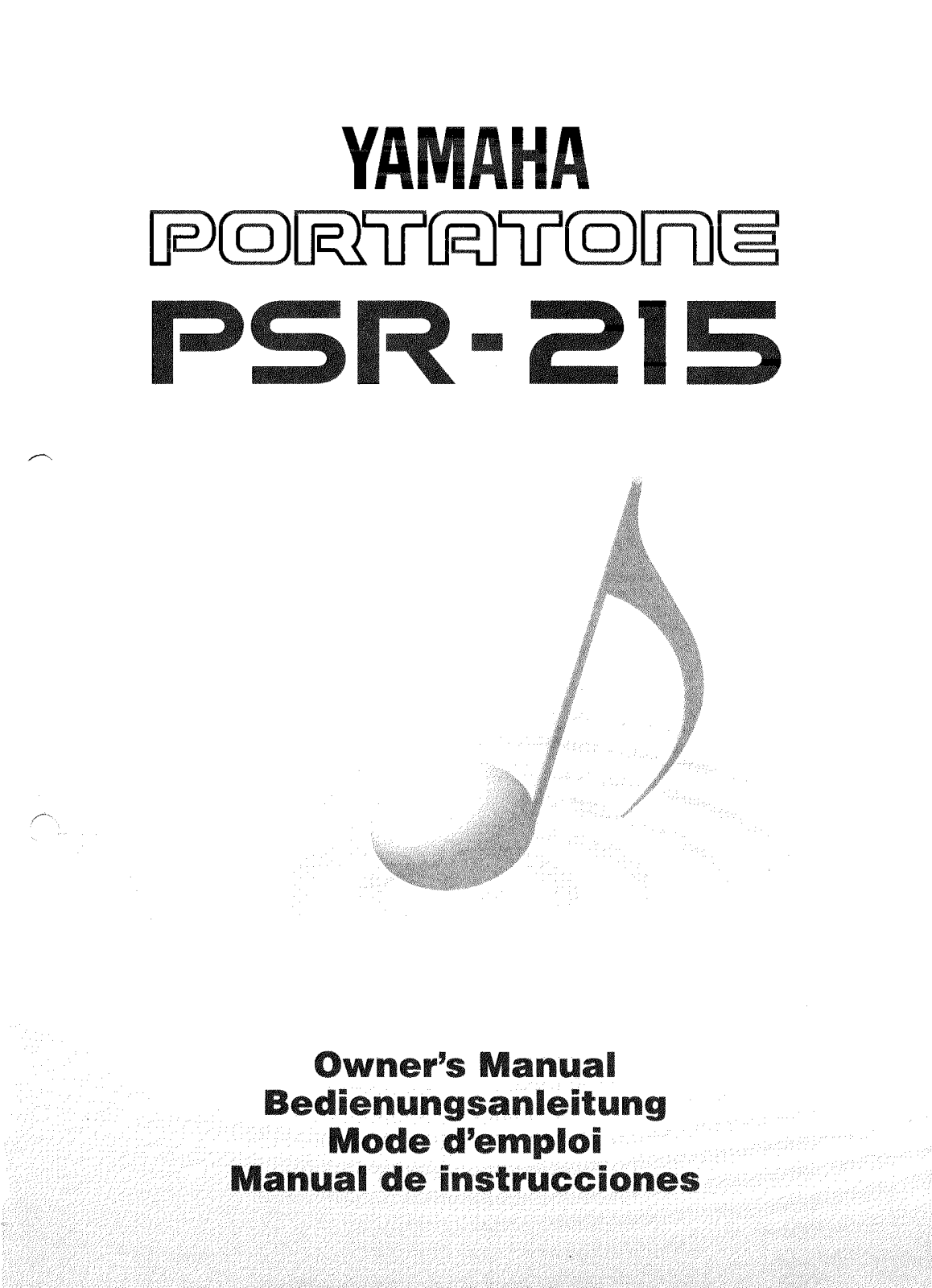 Yamaha PSR-215 User Manual