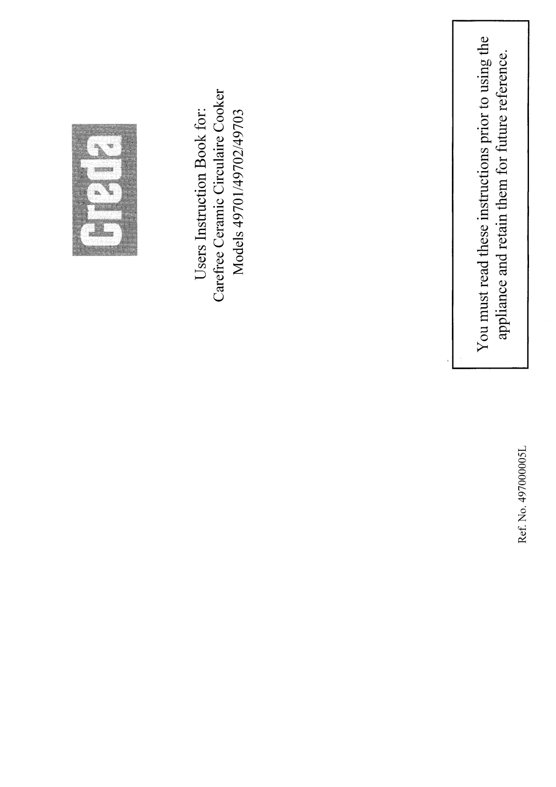 Creda HB49703 User Manual