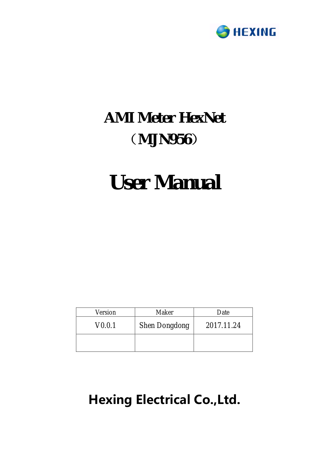Hexing Electrical MJN956 Users manual - ManualMachine.com