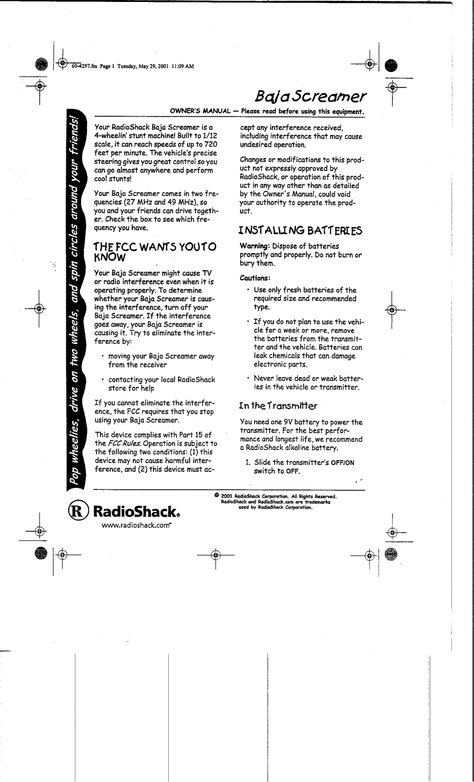 Radio Shack 6004297TX27, 6004297RX49 User Manual