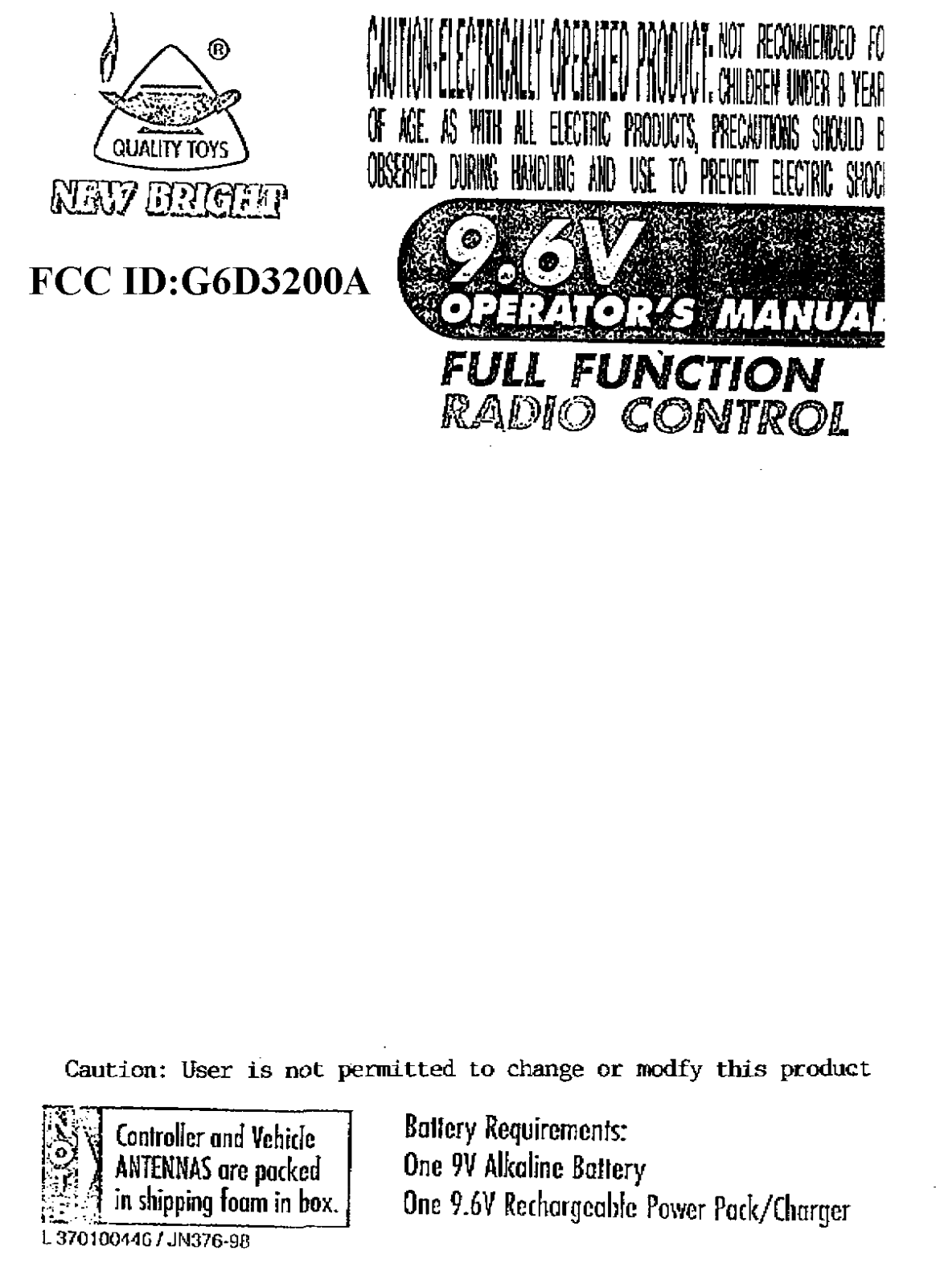 New Bright Co 3200A User Manual