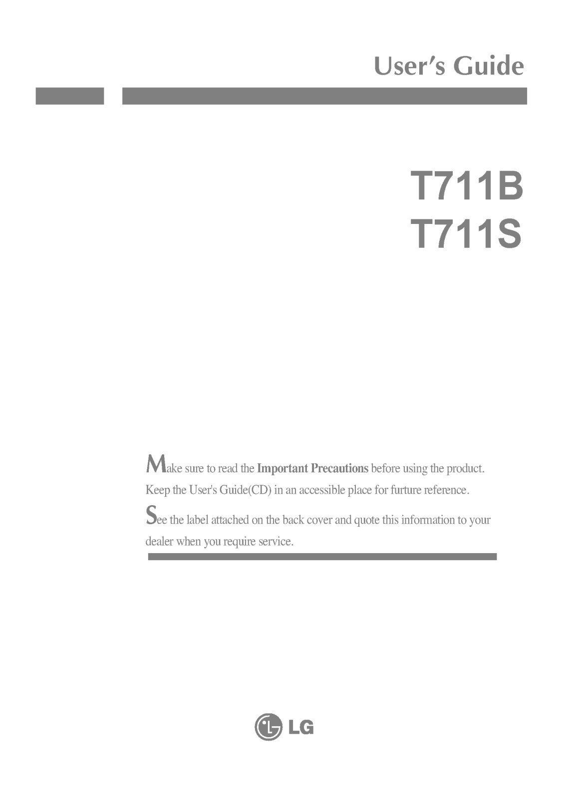 LG T711SR User manual