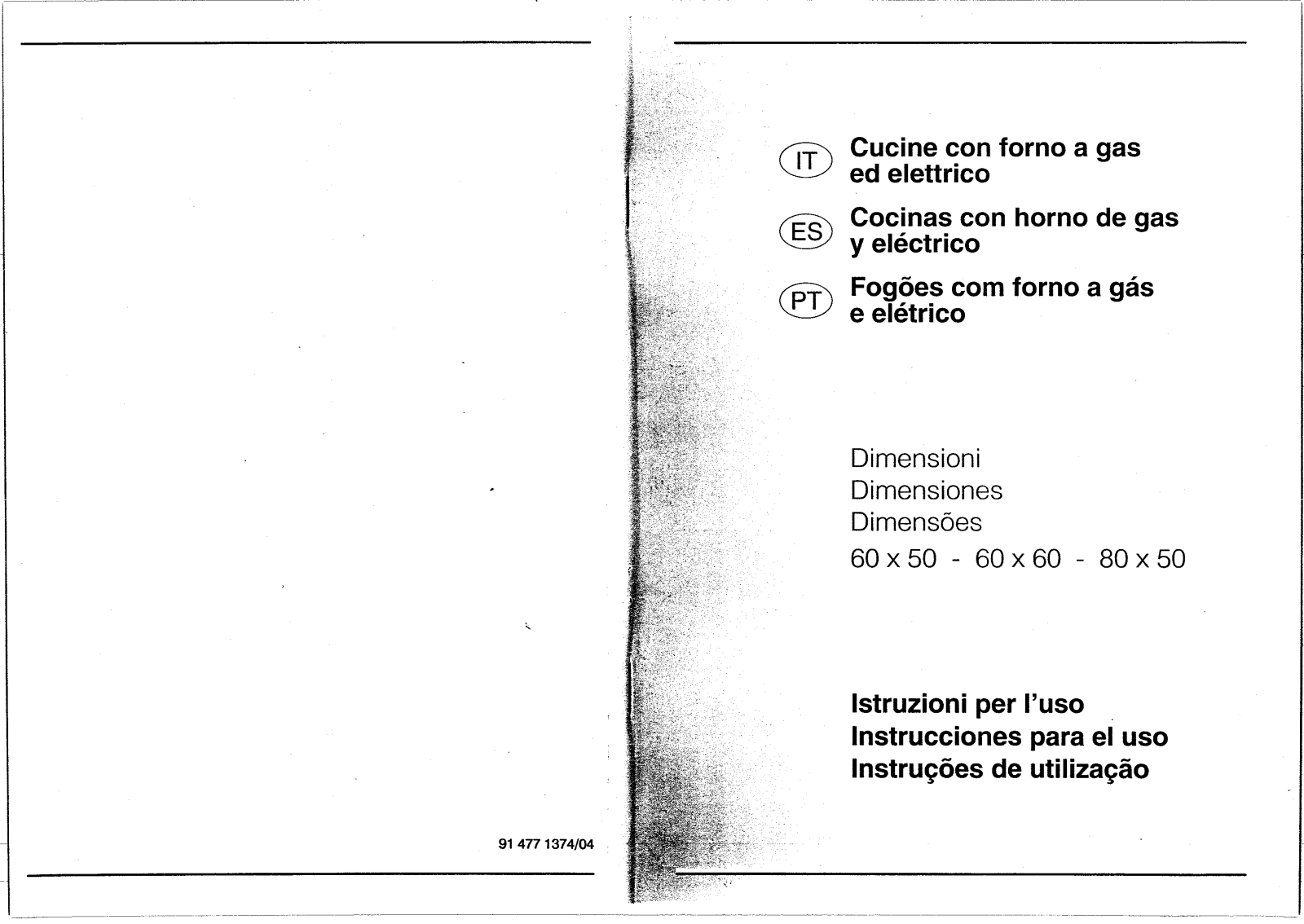 Smeg SE784MF/1, SE784MFV1, SE854X/1, SE854GV, SE783MF User Manual