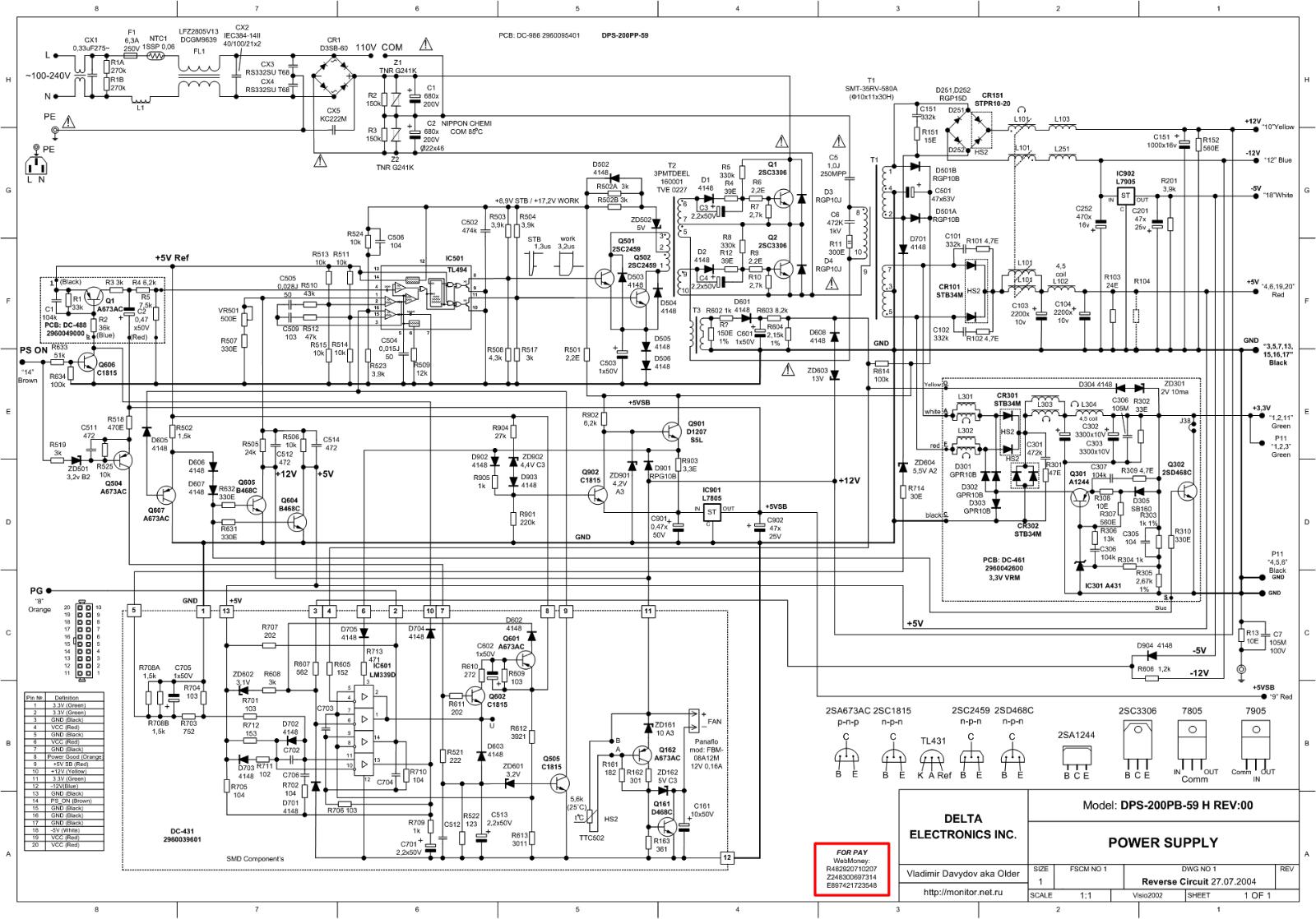 Delta DPS-200PB-59H Schematic